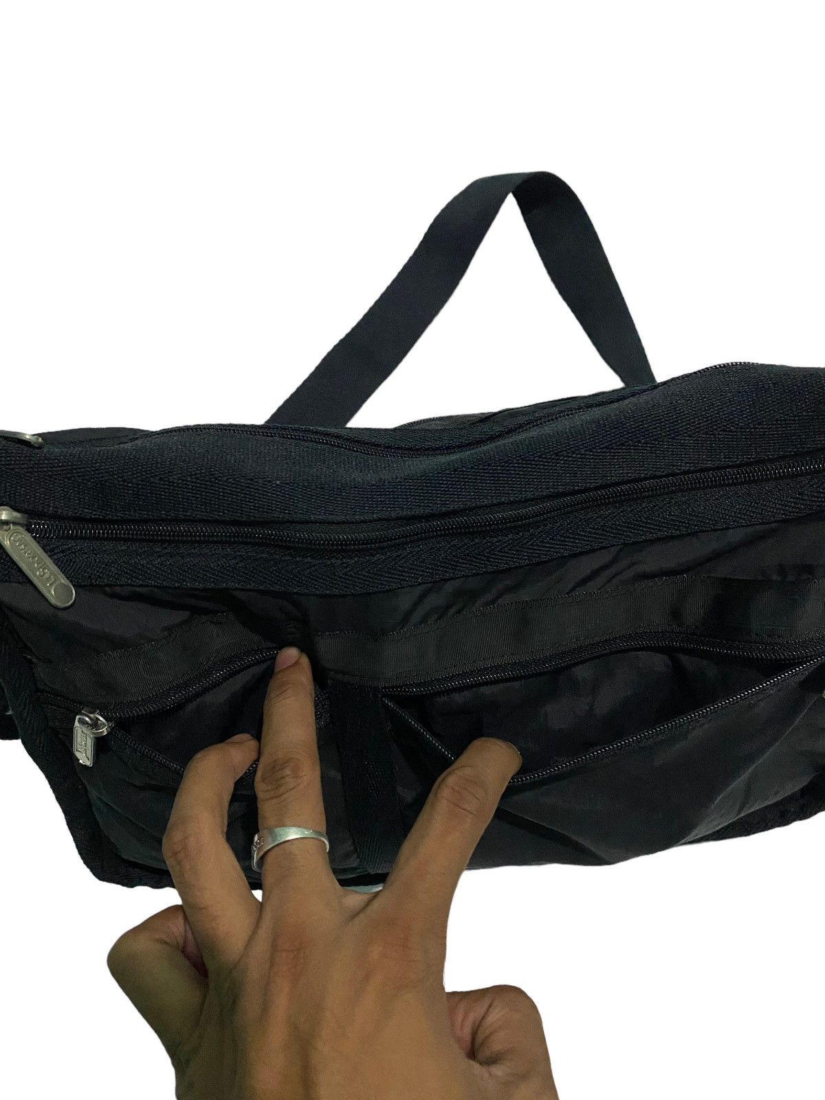 LeSportsac × Vintage Vintage Lesportsac Deluxe Shoulder Satchel Black Bag Size ONE SIZE - 11 Thumbnail