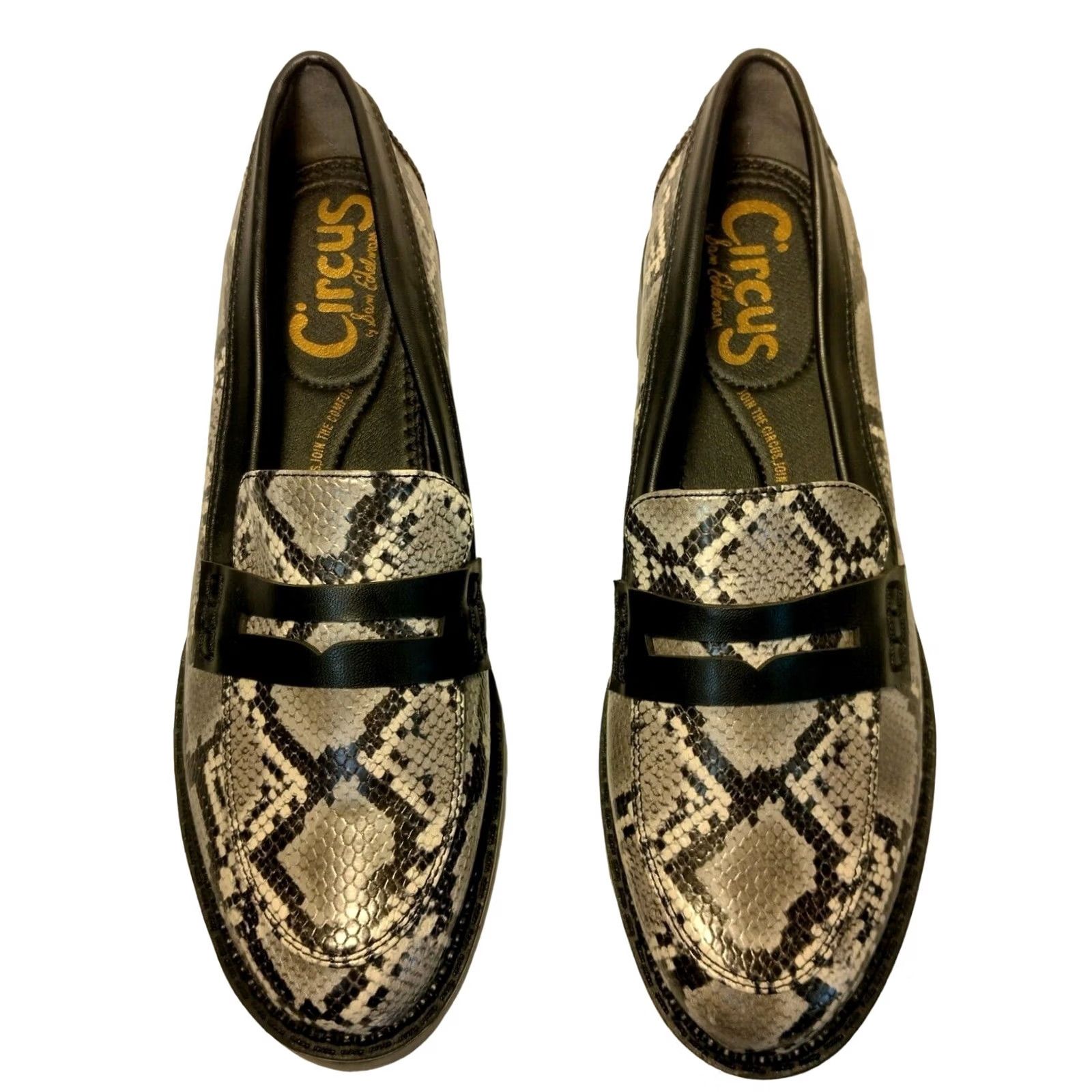 Sam Edelman Sam Edelman Circus Desmond Loafers Women 10 M Faux Snake Skin Black Gray Slip On Leather Flat Animal Print Casual Shoes - Mens? Size US 10 / IT 40 - 5 Thumbnail