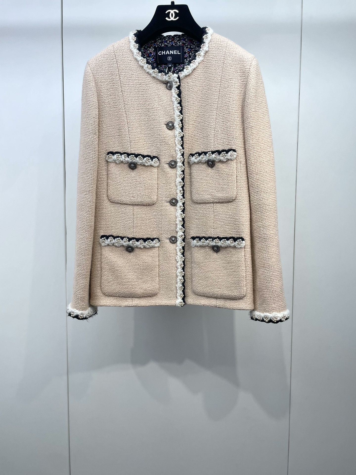Chanel Chanel 24A Flower Pearl Trim Coat Size S / US 4 / IT 40 - 1 Thumbnail