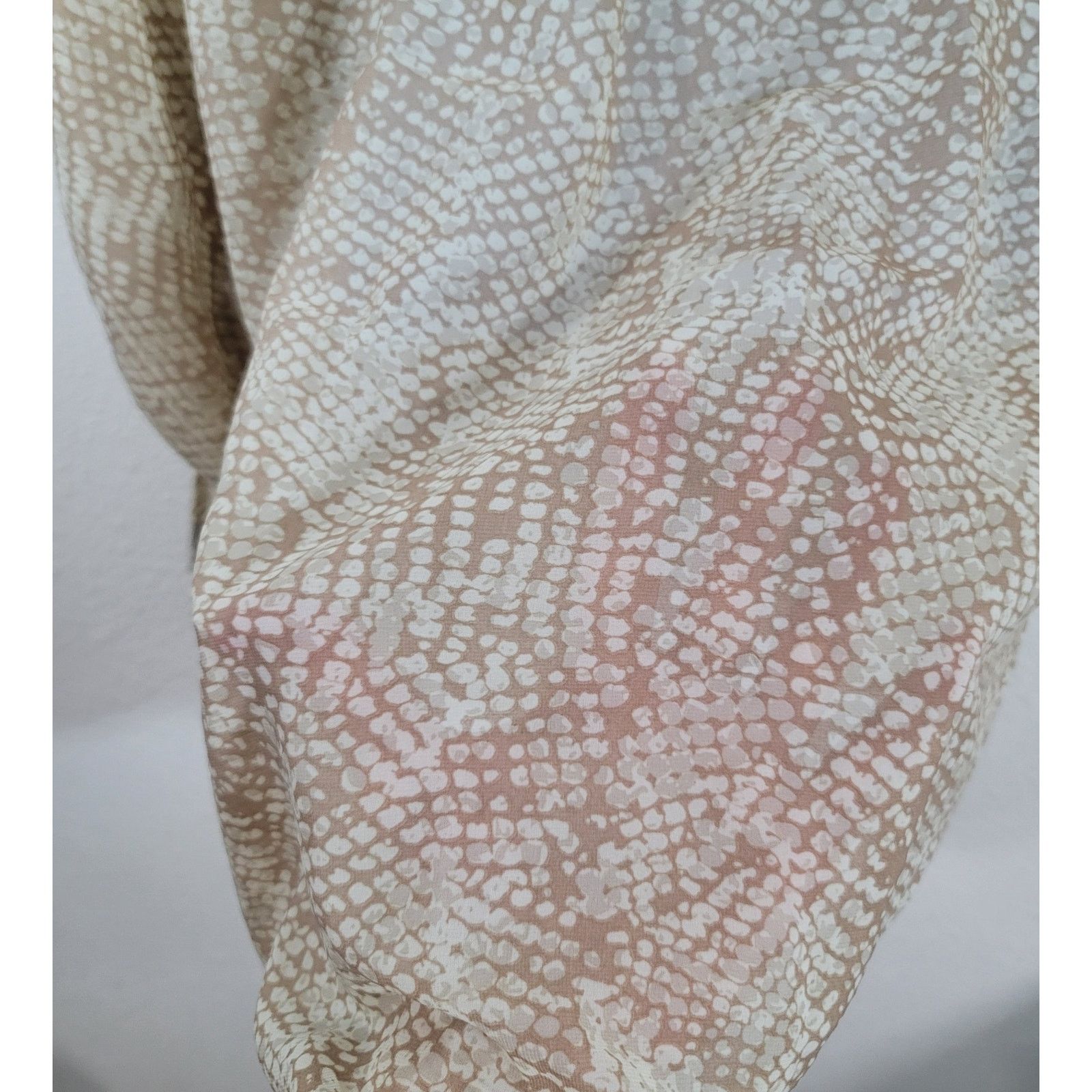 Apt. 9 Apt 9 Brown Tan Animal Print Sheer 3 Button Henley Top XL Size XL / US 12-14 / IT 48-50 - 7 Thumbnail