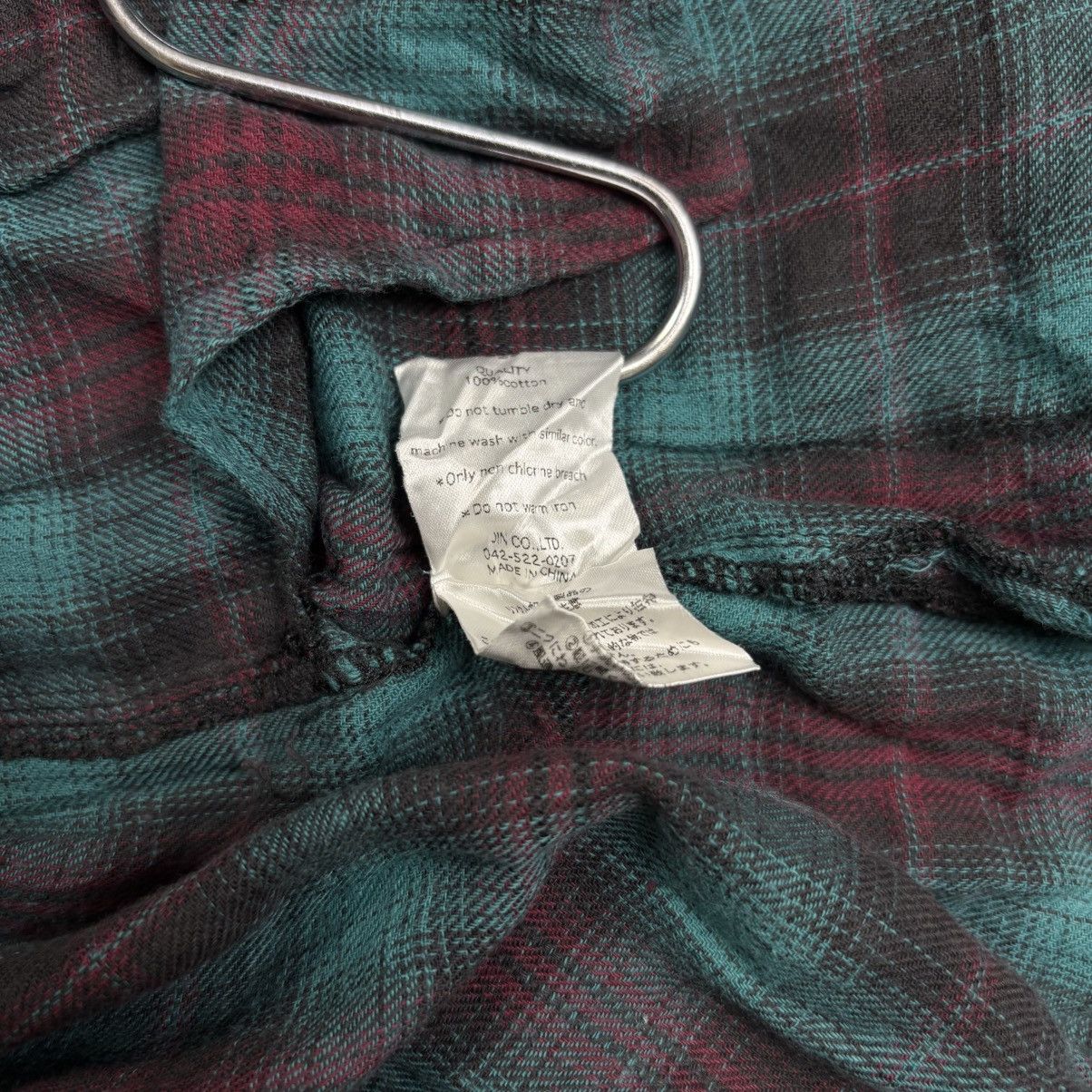 Le Grande Bleu (L.G.B.) 2000s No ID - Vkei Style Hooded Flannel Button Shirt Size US M / EU 48-50 / 2 - 10 Thumbnail