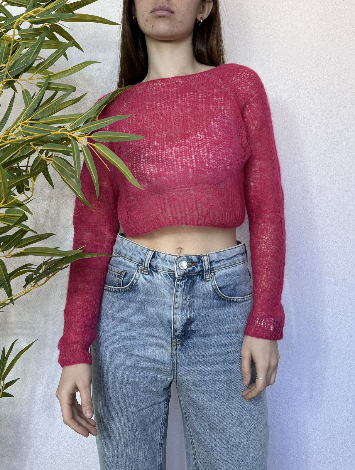 Japanese Brand 2000s MESH KNITTED LONG SLEEVE Size XS / US 0-2 / IT 36-38 - 2 Thumbnail
