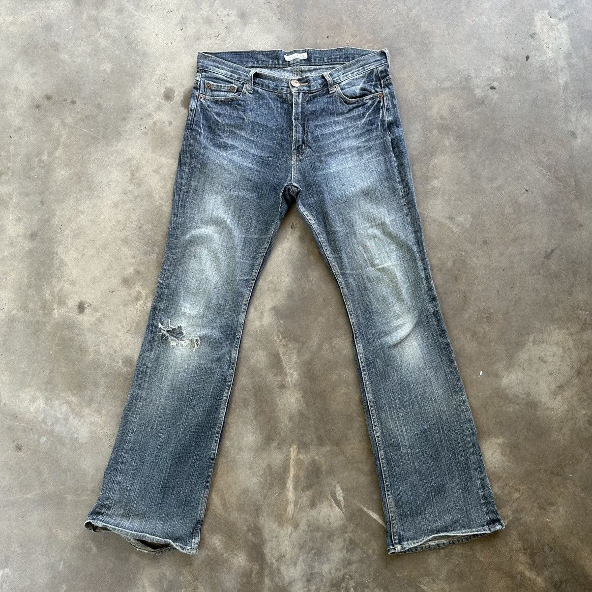 Japanese Brand Vintage Japanese FLARE Bootcut Faded Denim Jean Pant W32 Size US 32 / EU 48 - 1 Thumbnail
