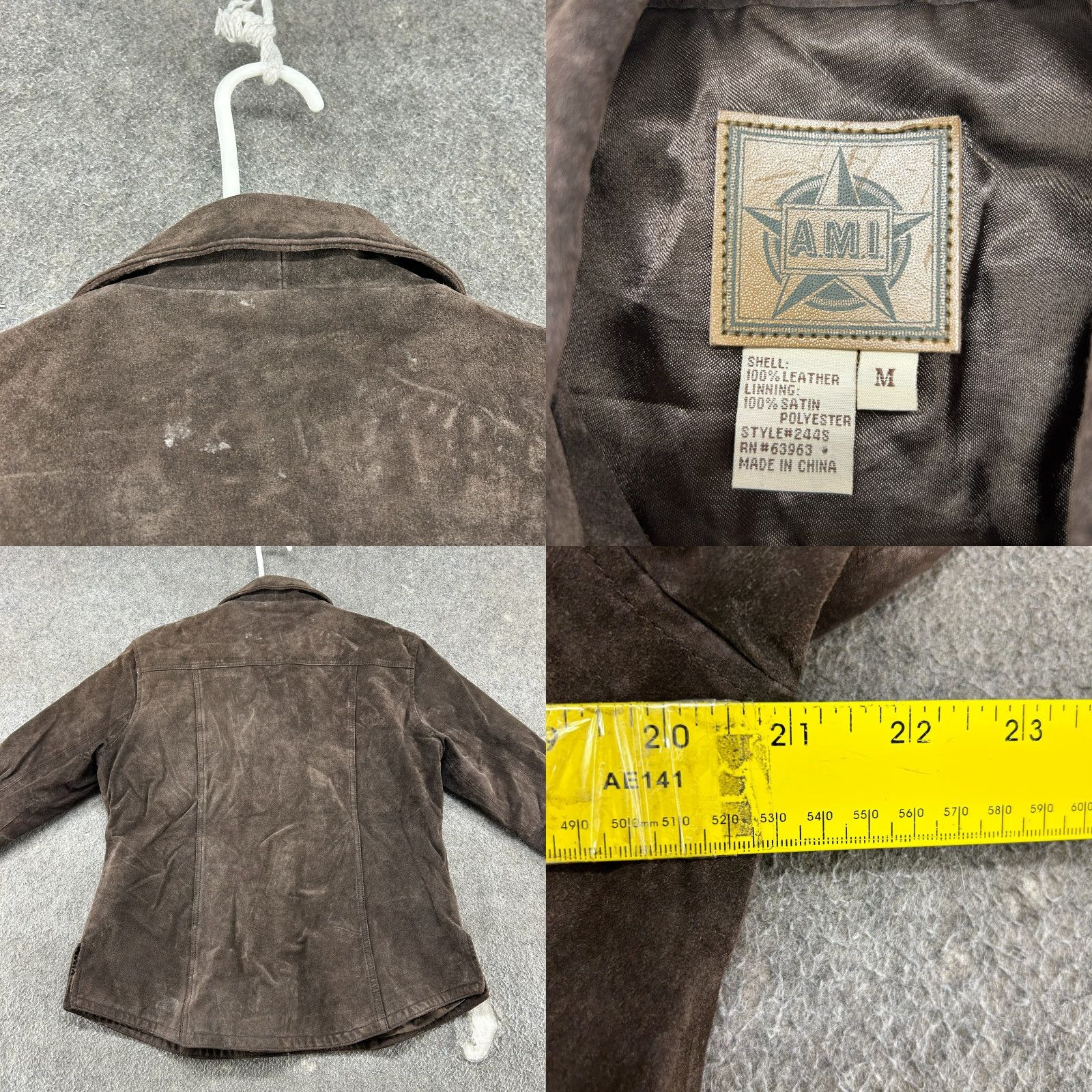 Vintage VINTAGE Ami Jacket Womens M Brown Trucker Genuine Leather Suede Button Shirt 90s Size M / US 6-8 / IT 42-44 - 8 Thumbnail