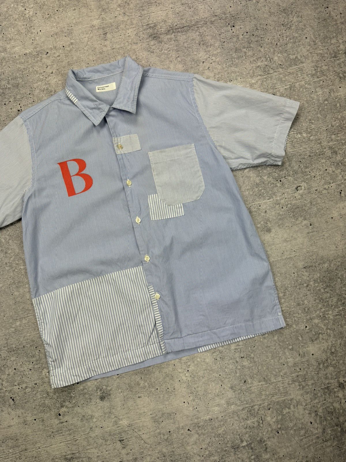 Universal Works Vintage Universal Works Big Logo Patchwork Button Shirt Y2K Size US S / EU 44-46 / 1 - 4 Thumbnail