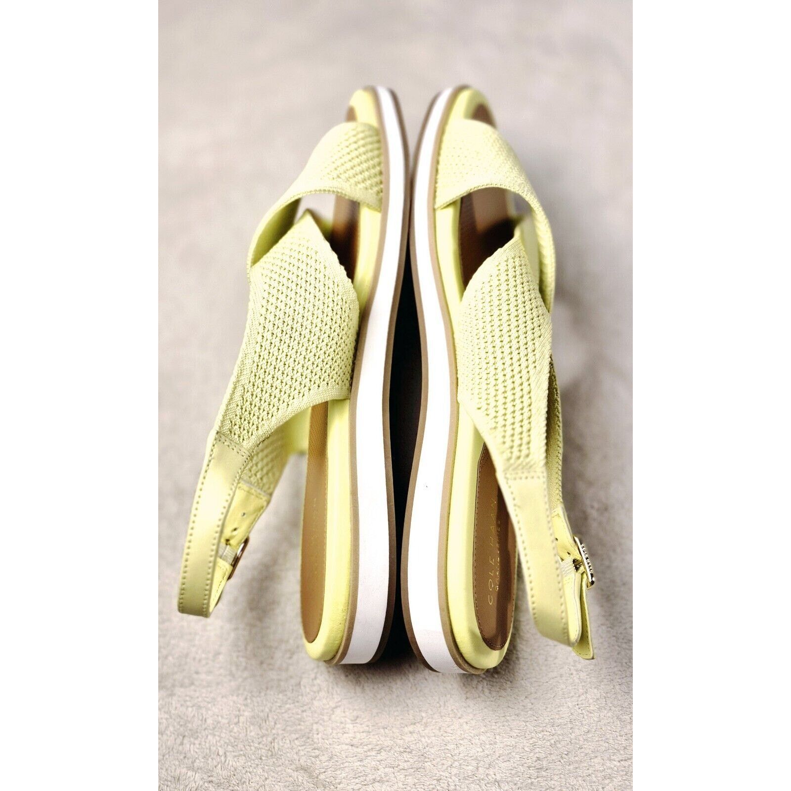 Cole Haan Cole Haan Women's Sandal Size 10 Yellow Knit Slingback Flat Size US 10 / IT 40 - 5 Thumbnail