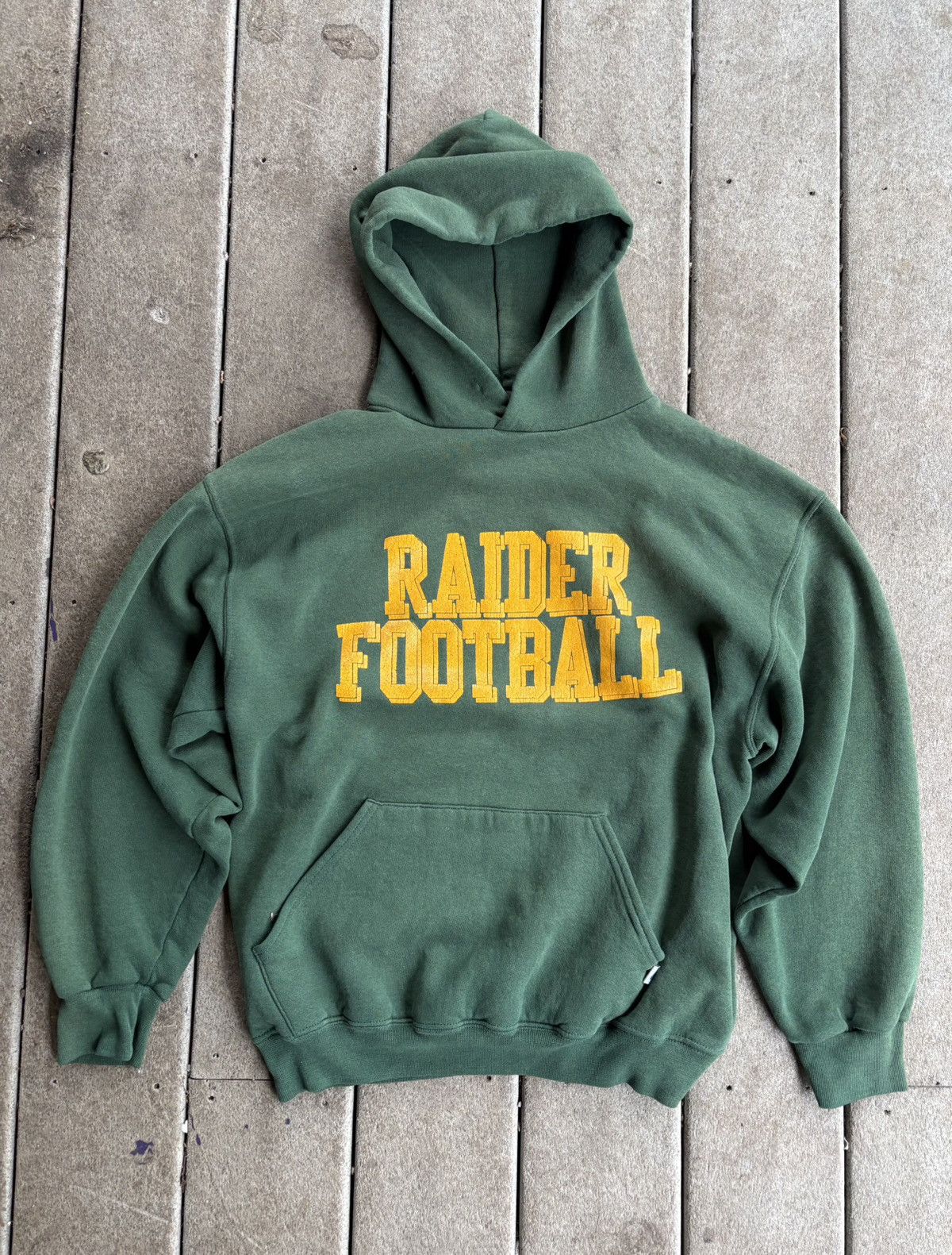 Vintage Russell Athletic “Raider Football” Green Hoodie