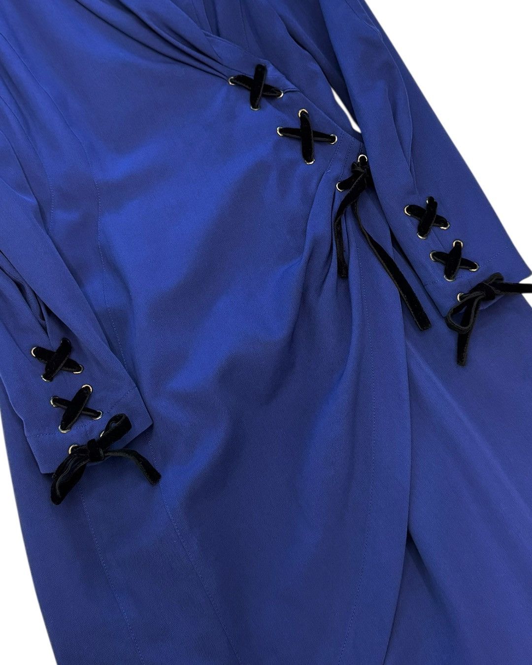 Thierry Mugler Thierry Mugler 80s Ribbon Detail Padded Shoulder One Piece Size XXS / US 00 / IT 34 - 6 Thumbnail