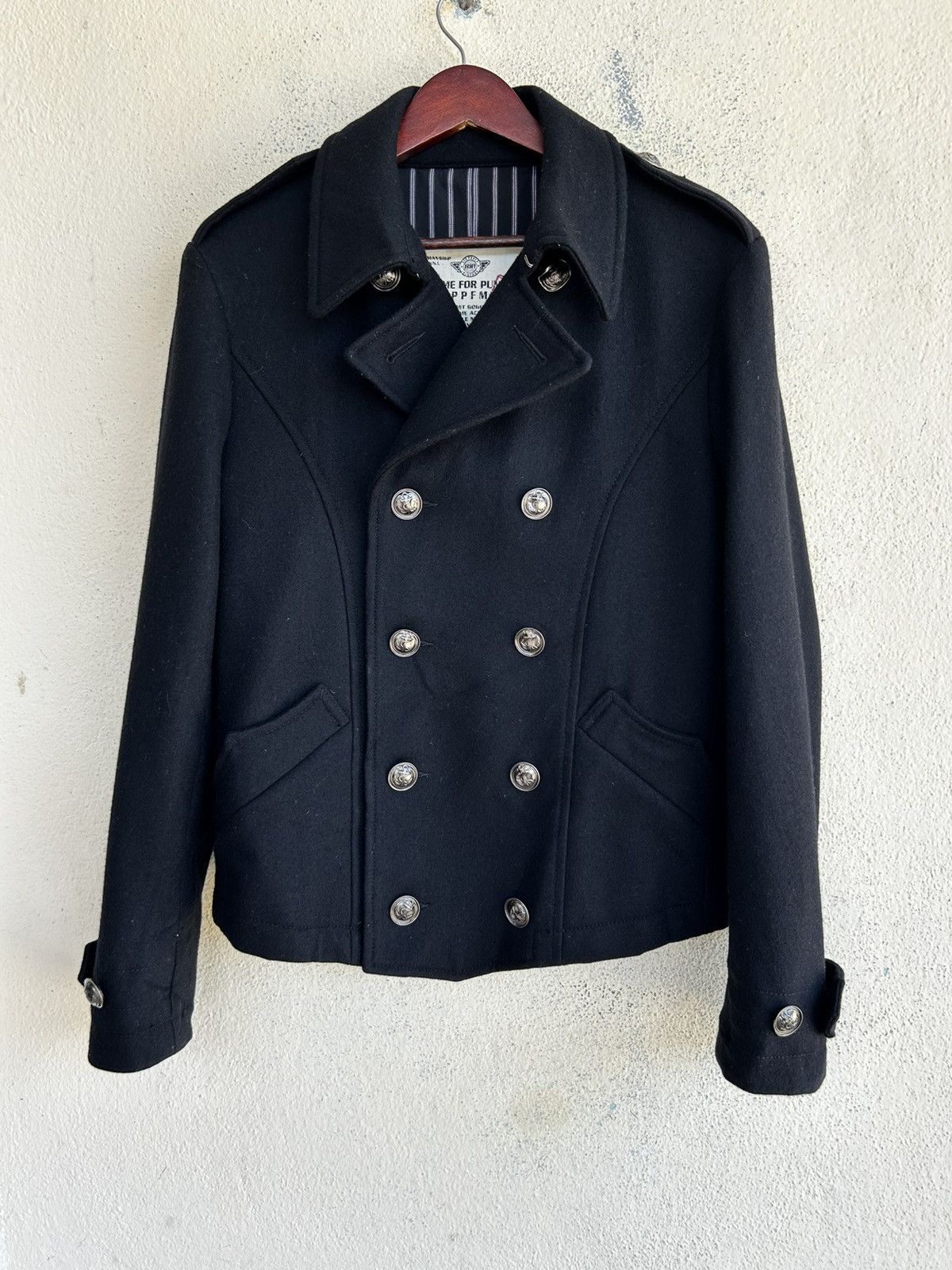 Japanese Brand PPFM TIME FOR PUNK DOUBLE BREASTED WOOL JACKET Size L / US 10 / IT 46 - 1 Thumbnail