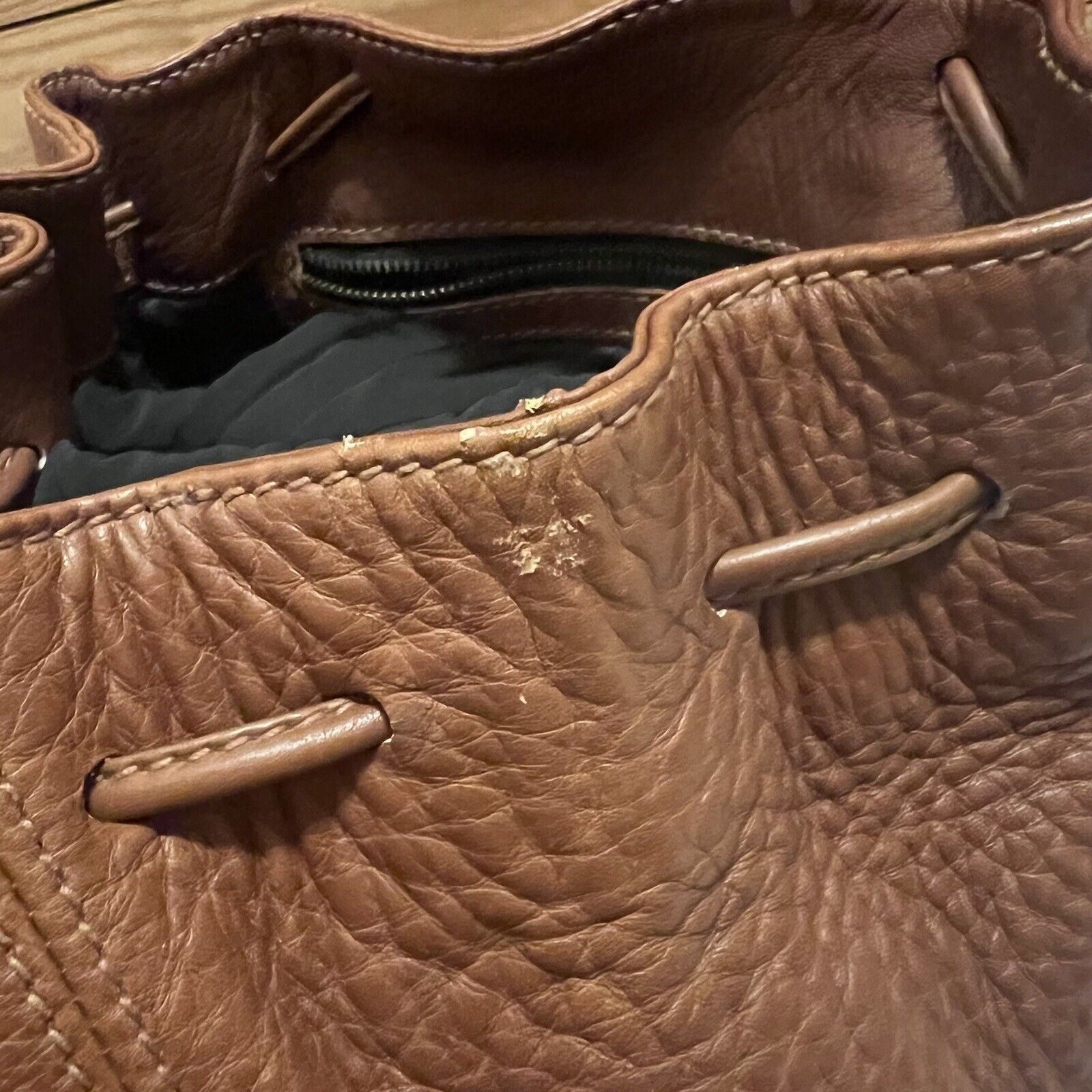 Coach VINTAGE 80’s Coach Sonoma Pebbled Leather Brown Backpack No: Size ONE SIZE - 4 Thumbnail