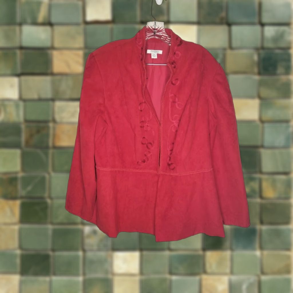 Vintage DRESSBARN Plus Size 16W Red Blazer Jacket Womens Size XXL / US 16-18 / IT 52-54 - 1 Thumbnail