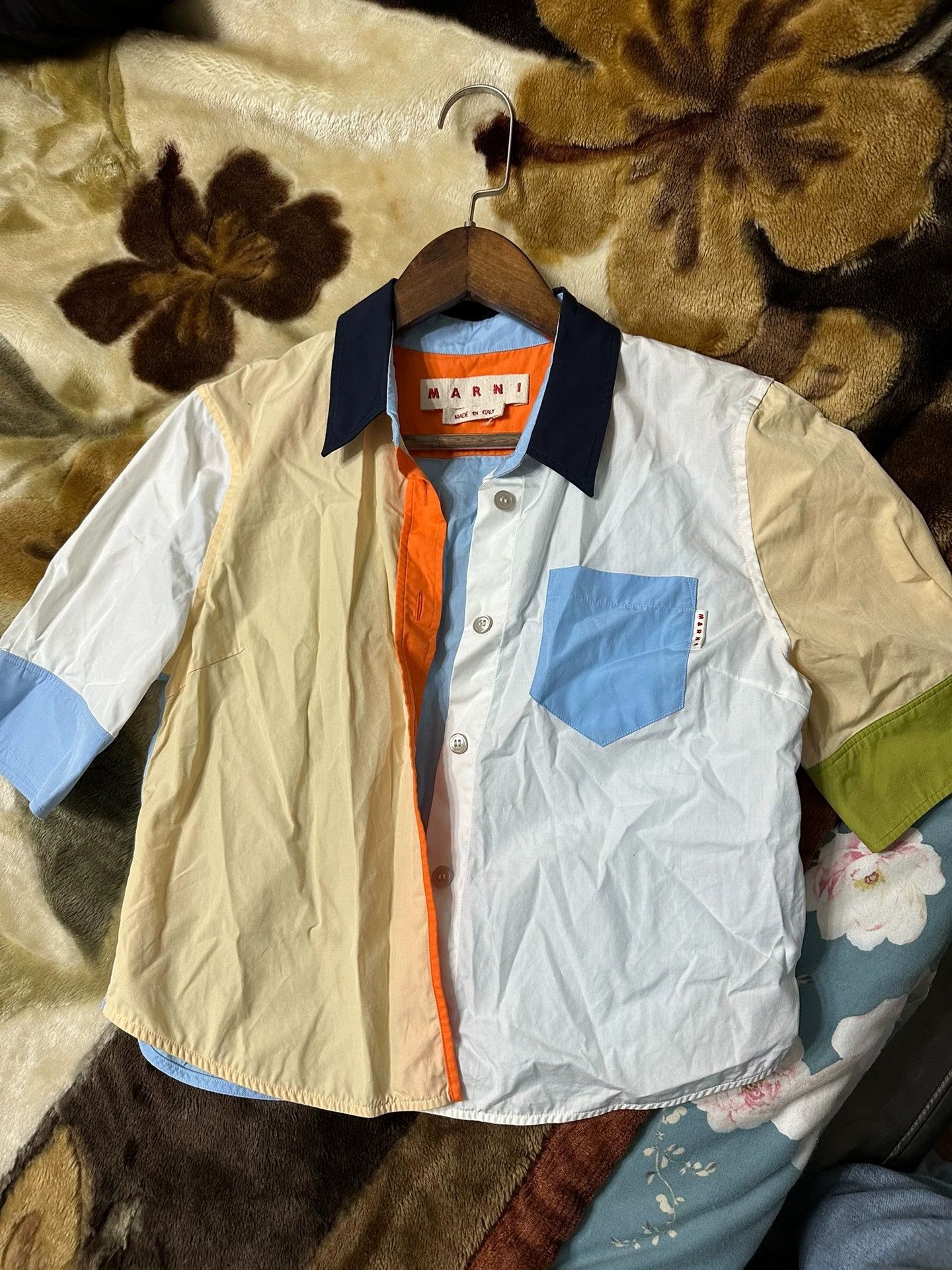 Marni Marni color blocked cute cropped short-sleeve shirt Size XS / US 0-2 / IT 36-38 - 1 Thumbnail