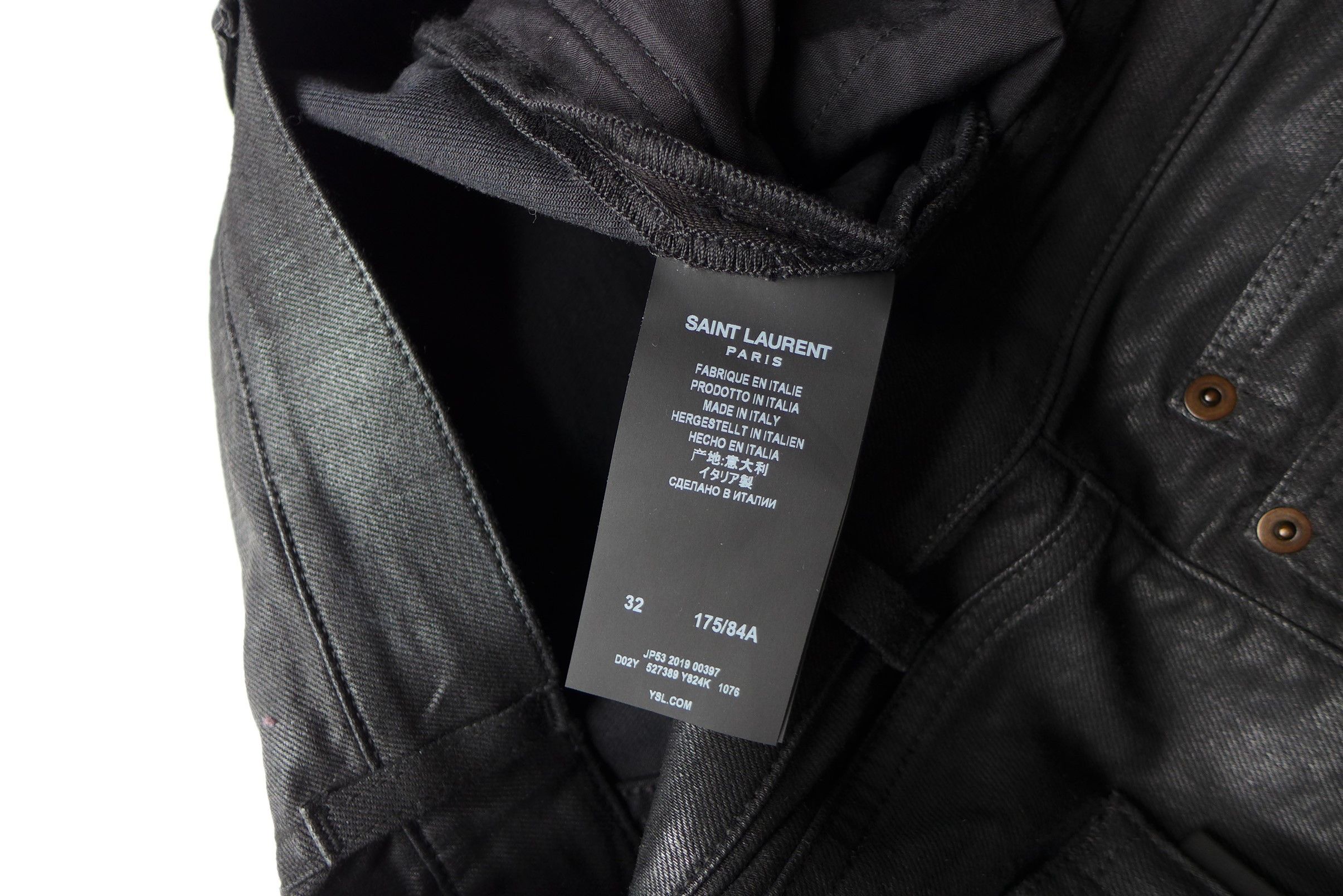 Saint Laurent Paris Saint Laurent D02 Jeans --- Coated Black Denim Size US 32 / EU 48 - 16 Thumbnail