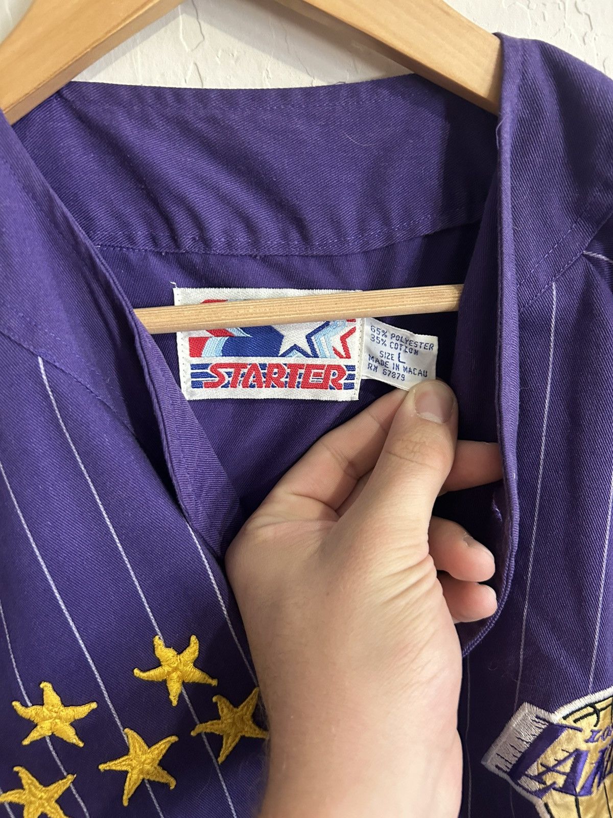 Starter Vintage Starter Los Angeles Lakers Button Up Shirt Size L Size US L / EU 52-54 / 3 - 2 Thumbnail