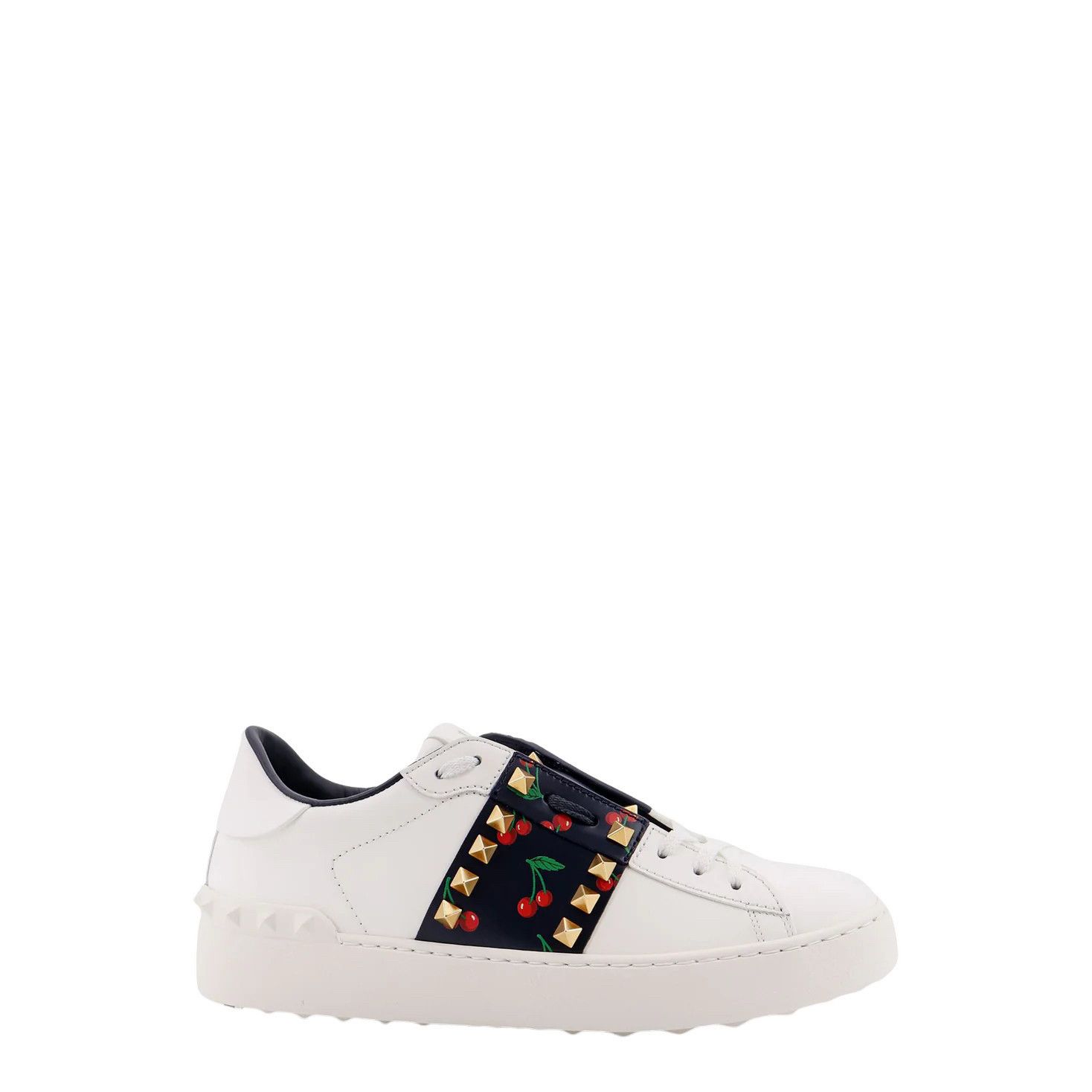 VALENTINO GARAVANI Rockstud Untitled White Leather Sneakers