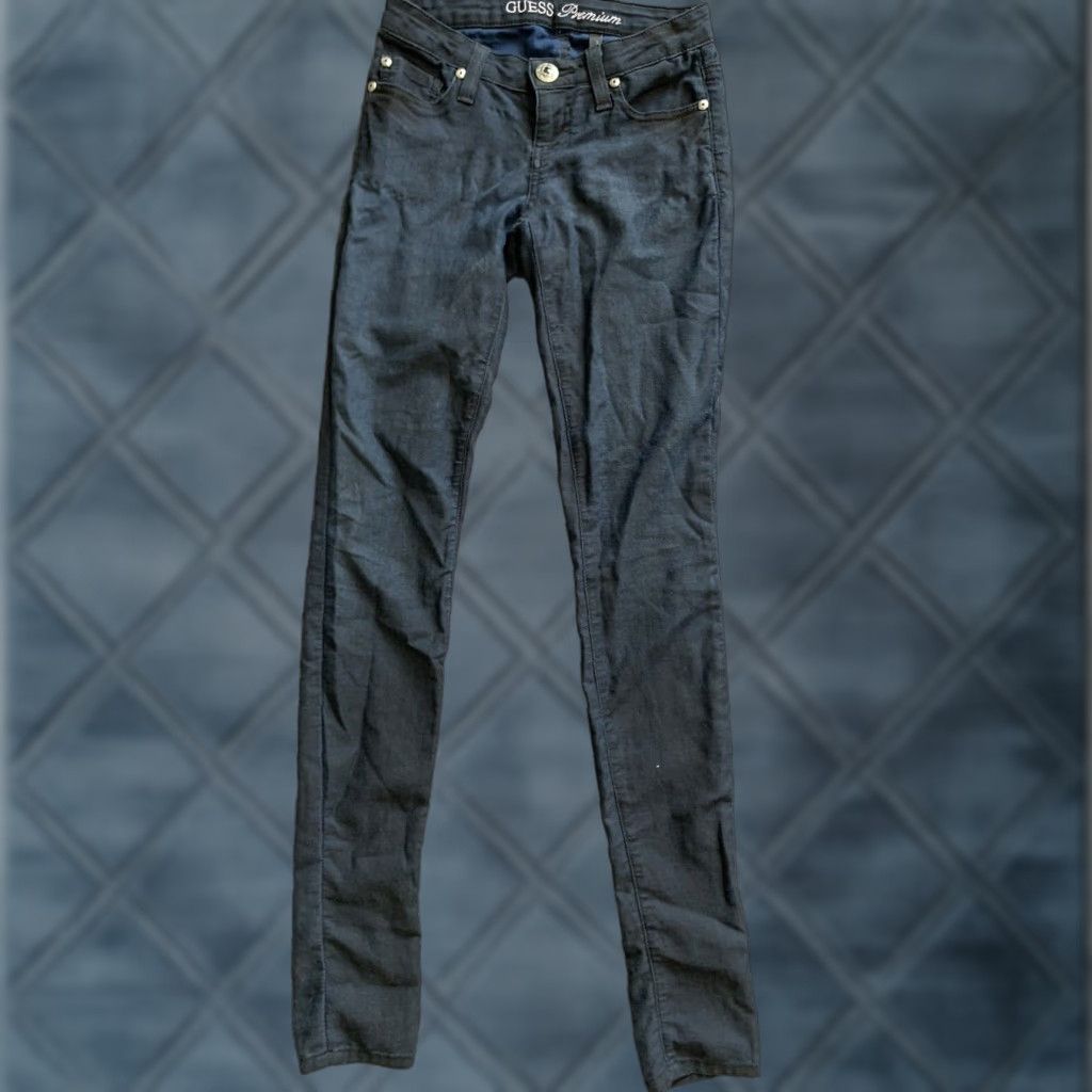 Guess Guess Premium Jeans Power Skinny Blue Solid Denim Casual Stretch Straight 25 Size 42" / US 20 - 1 Thumbnail