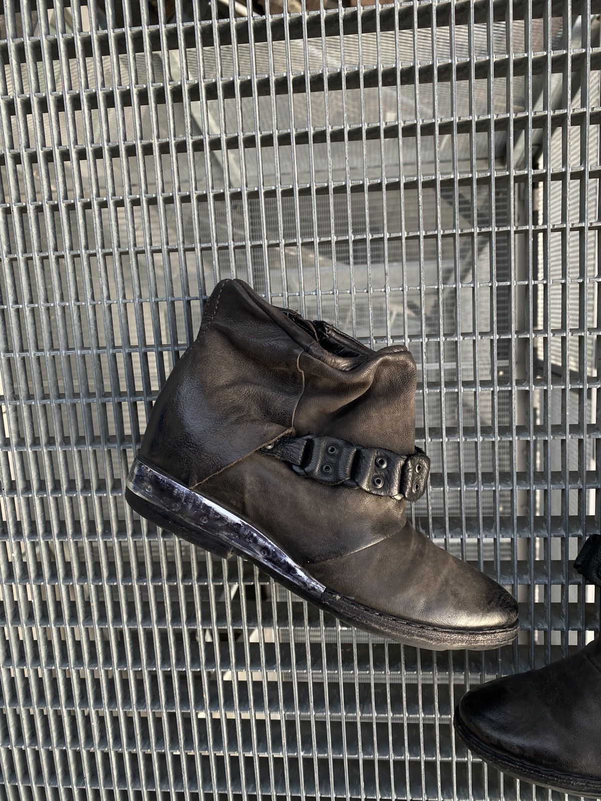 A.S.98 A.S.98 Avant-garde Leather Ankle Wadge Boots Size US 8 / IT 38 - 3 Thumbnail