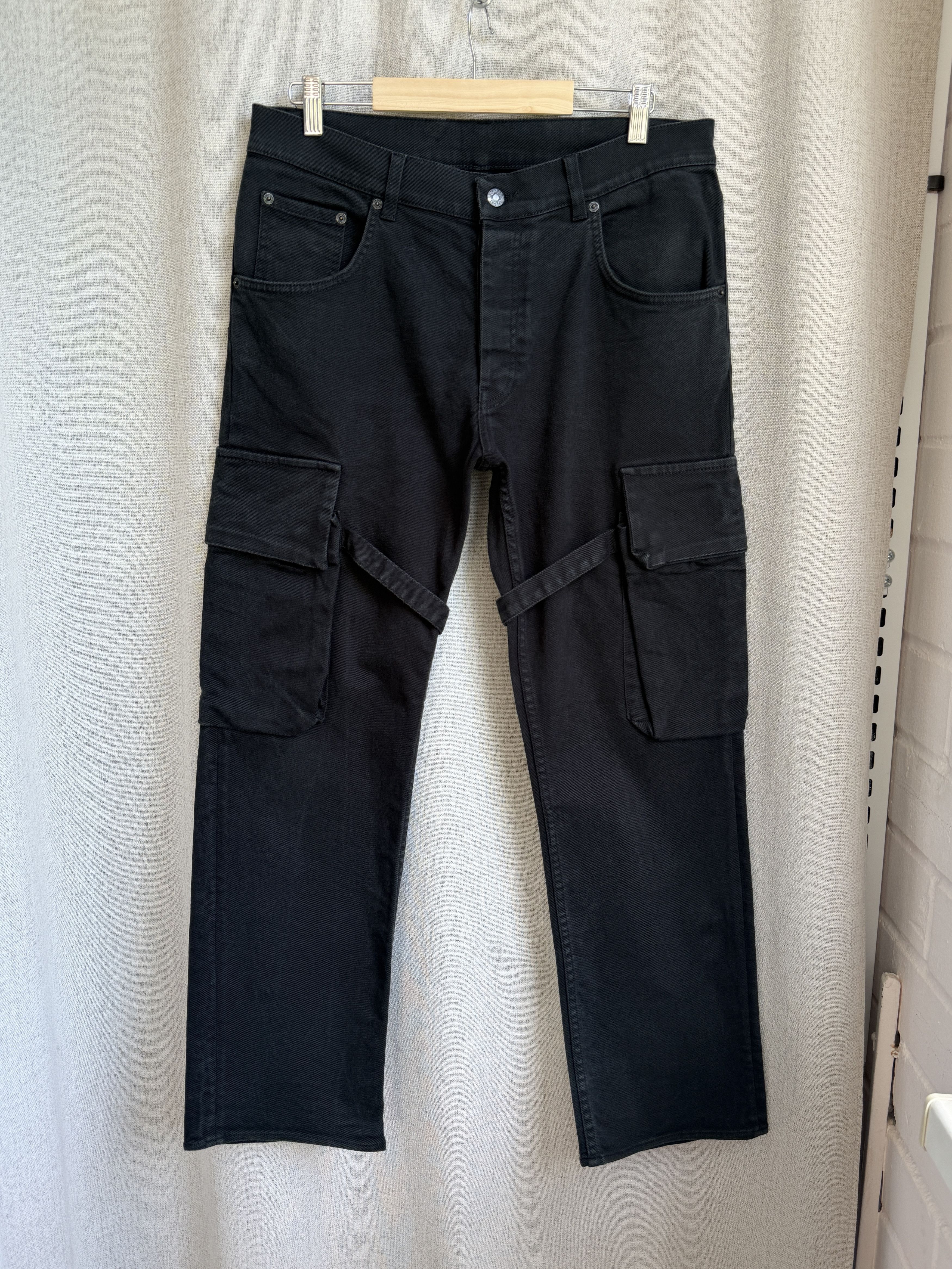 Helmut Lang Helmut Lang AW2004 Bondage Pants Black Denim Size US 33 - 2 Thumbnail