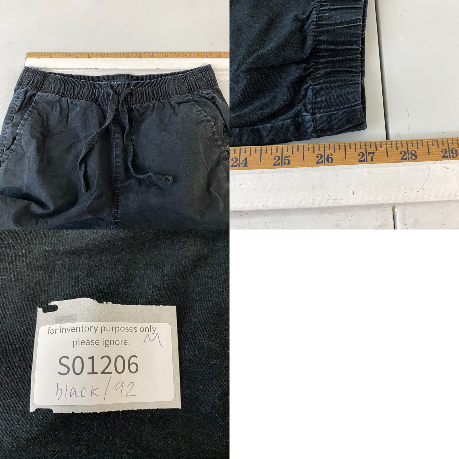 Vintage Aeropostale Jogger Pants Mens Small Black Stretch Drawstring Flat Front Size US 29 - 8 Thumbnail