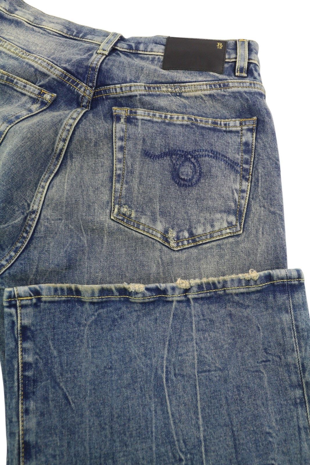 R13 JANE 28 Washed Blue Flared Zip Fly Kelly Stretch 84476 Size 28" / US 6 / IT 42 - 6 Thumbnail