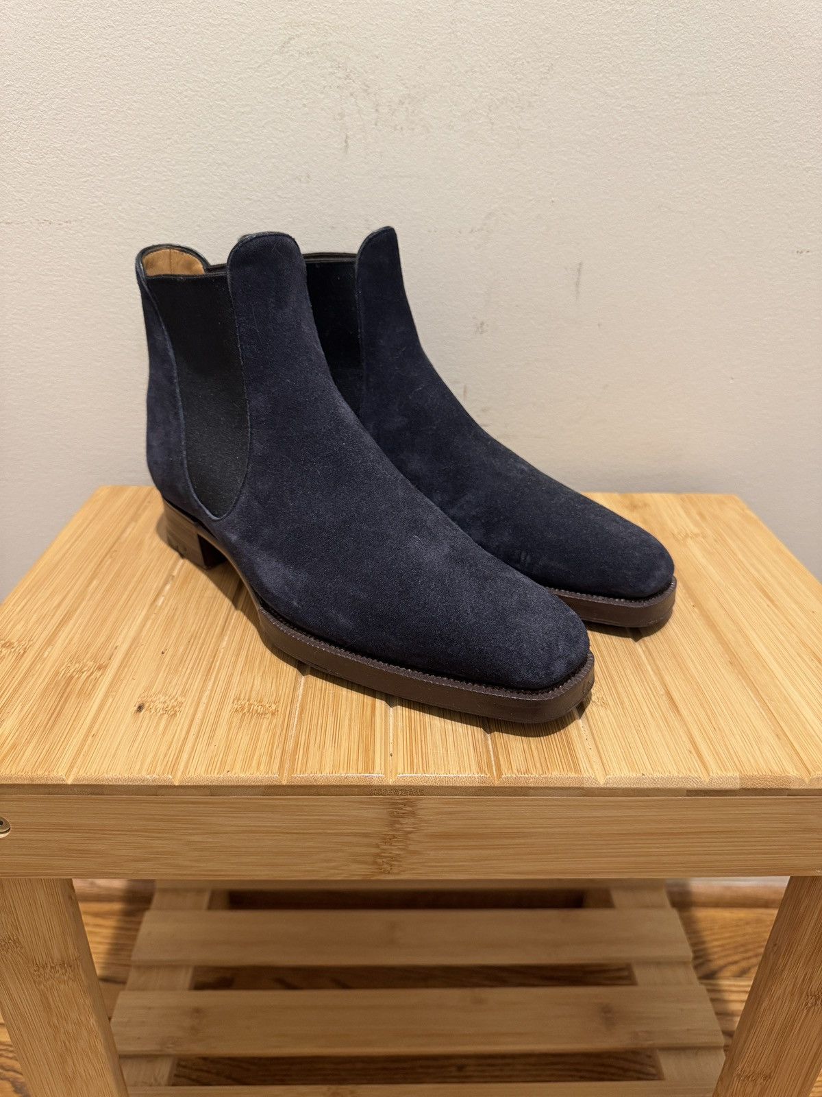 Gaziano & Girling Gaziano & Girling Bespoke Chelsea Navy Calf Suede 6UK/6.5US Size US 6.5 / EU 39-40 - 3 Thumbnail