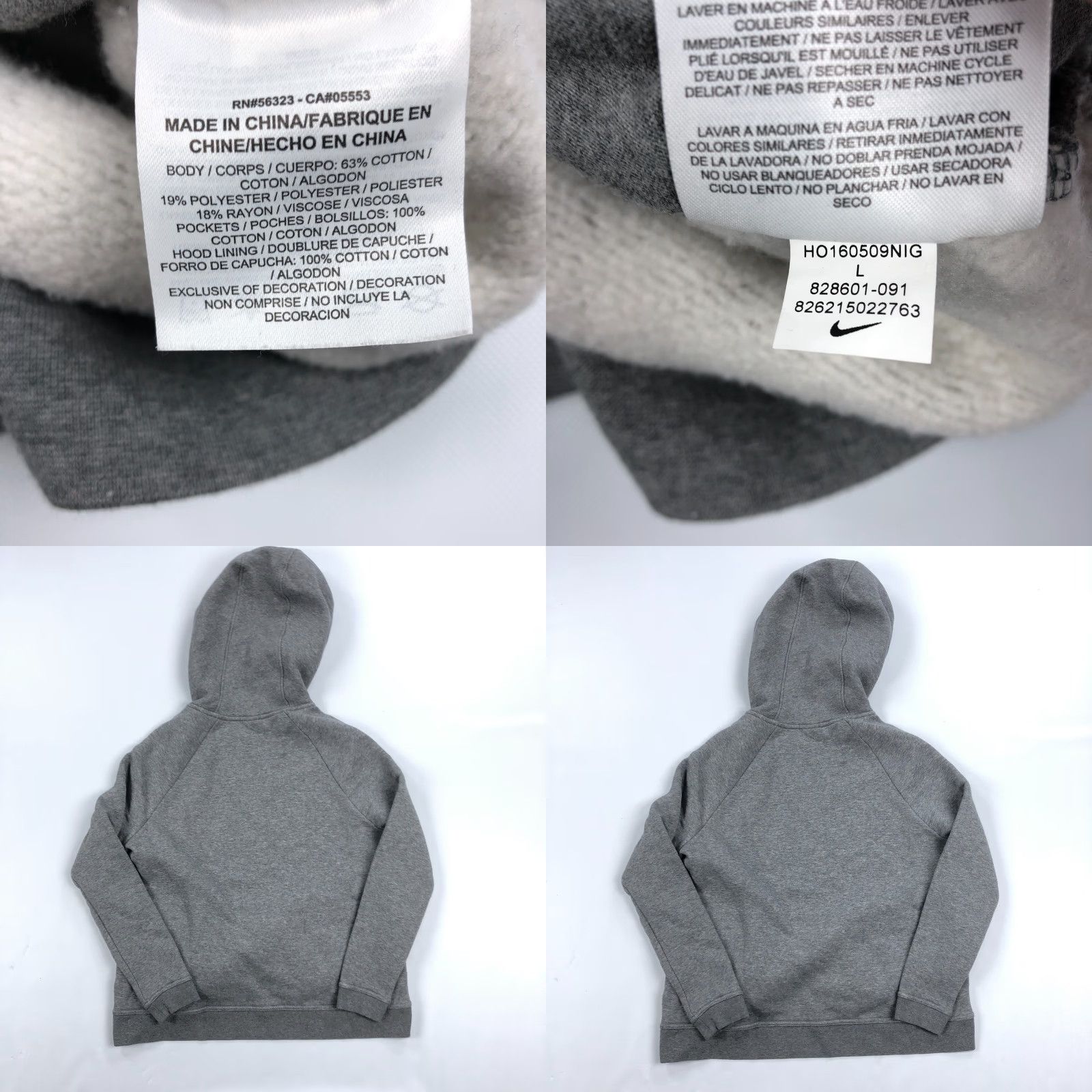 Nike Nike Hoodie Womens L Rally Funnel Neck NSW Sportswear Sweatshirt Gray Size L / US 10 / IT 46 - 8 Thumbnail