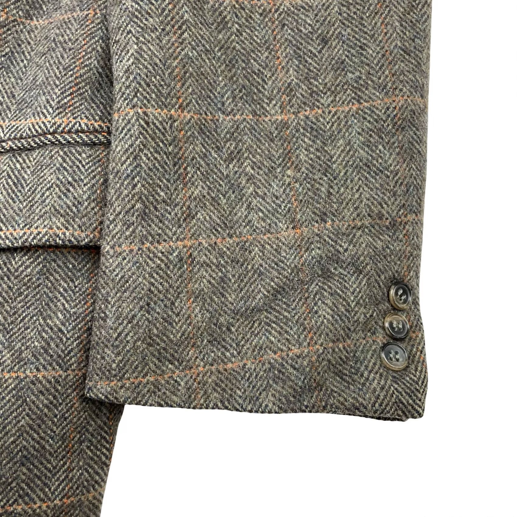 Vintage VINTAGE Bespoke Coat Overcoat Trench Wool Tweed Green/Tan Plaid Italy 43L Men's Size US XS / EU 42 / 0 - 4 Thumbnail
