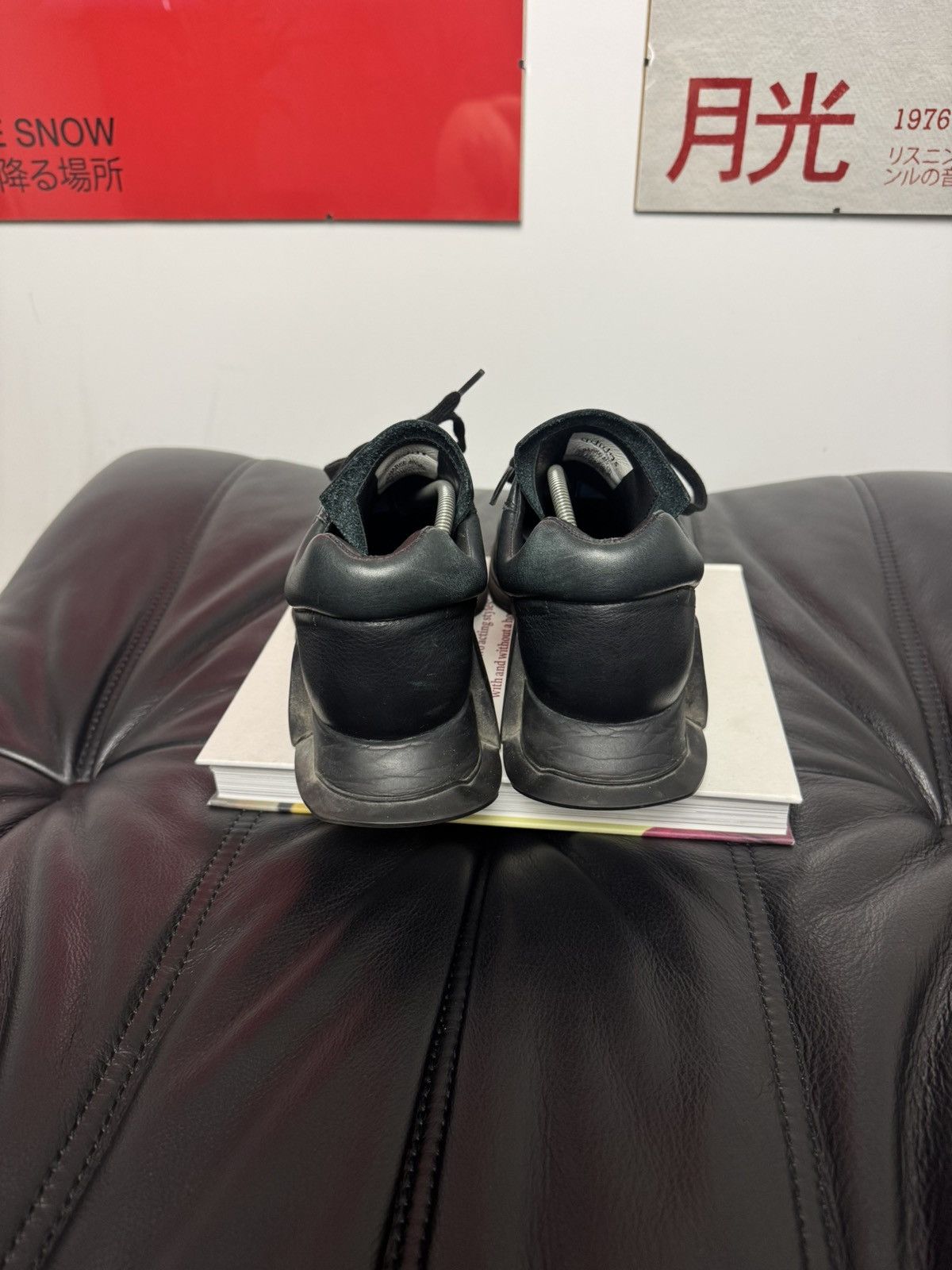 Adidas × Rick Owens Rick Owens Adidas Level Runner Triple Black Low Leather Rare Size US 8.5 / EU 41-42 - 5 Thumbnail