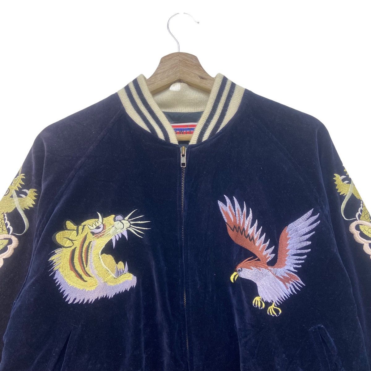 Japanese Brand Vintage Houston Navy Velvet Sukajan Souvenir Jacket Size US S / EU 44-46 / 1 - 9 Thumbnail