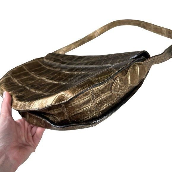 Designer × Vintage Carlos Falchi Exotic Genuine Alligator Crocodile Handmade Sh Size ONE SIZE - 13 Thumbnail