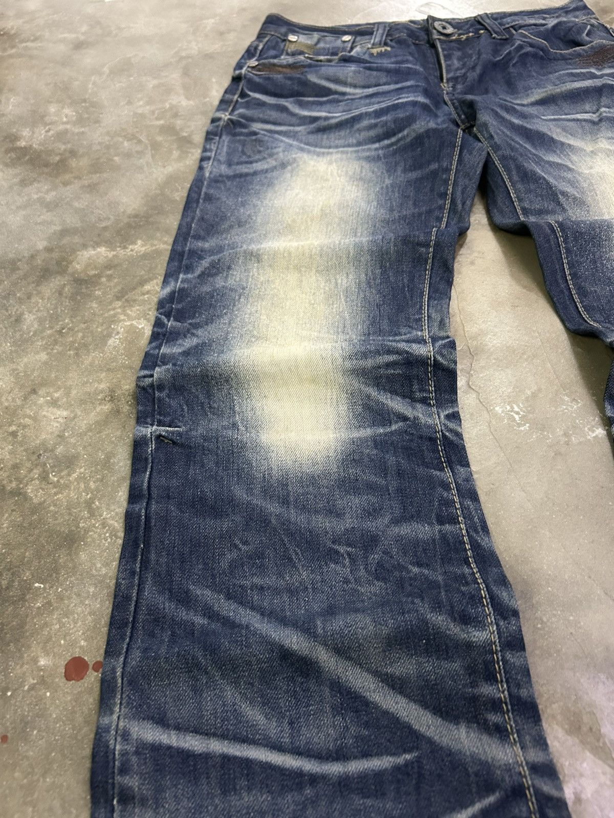 If Six Was Nine Jianai Denim Stacked Grunge Fit Heavy Fade Whisker Washed Size US 28 / EU 44 - 8 Thumbnail