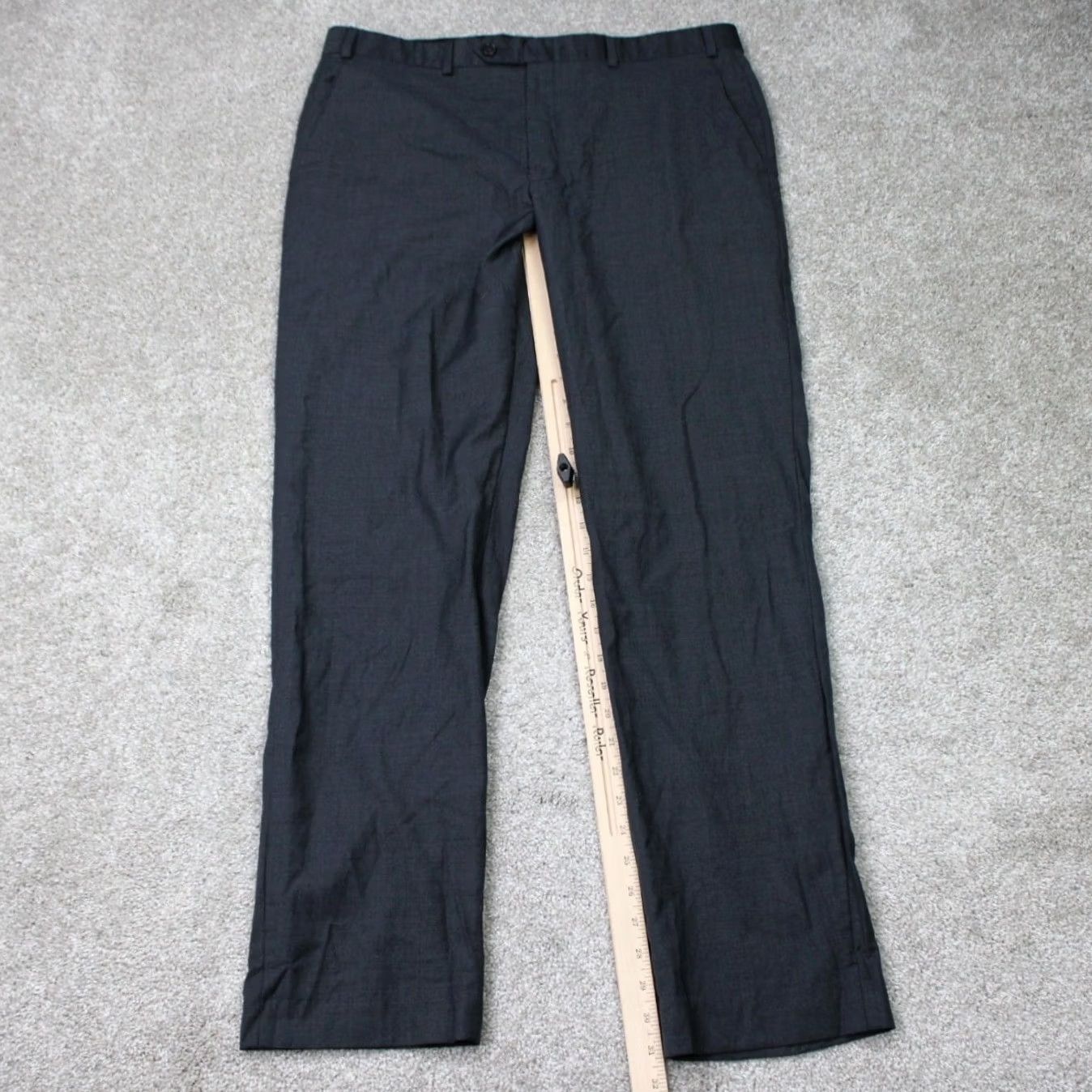 Ralph Lauren LAUREN Ralph Lauren Dress Pants Mens 36x32 Gray 100% Wool Flat Front Straight Fit Regular Pants Size US 36 / EU 52 - 3 Thumbnail