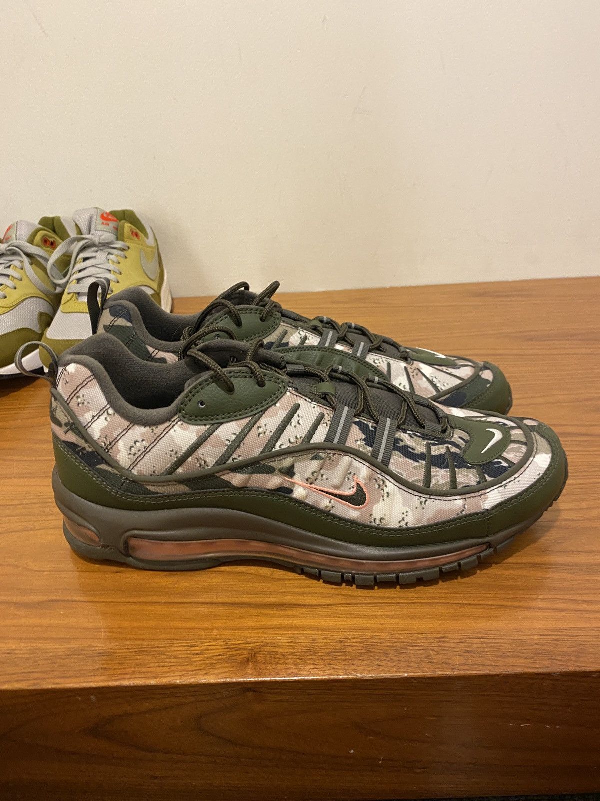 image of Nike Air Max 98 Classic Camo 11.5 Shoes in Green, Men's