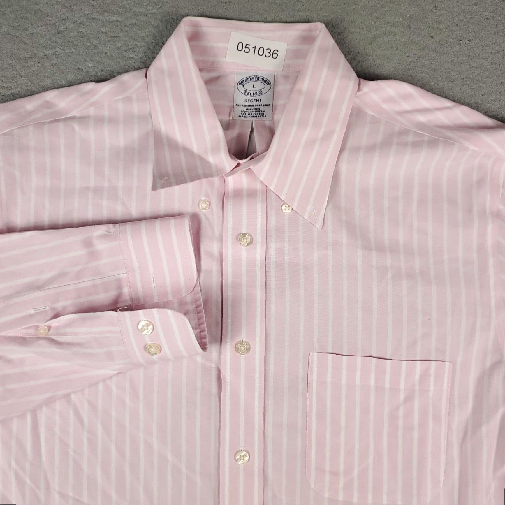 Brooks Brothers VINTAGE Brooks Brothers Shirt Mens Large Pink Striped Cotton Button-Up Long Sleeve Classic Casual Size US L / EU 52-54 / 3 - 2 Thumbnail
