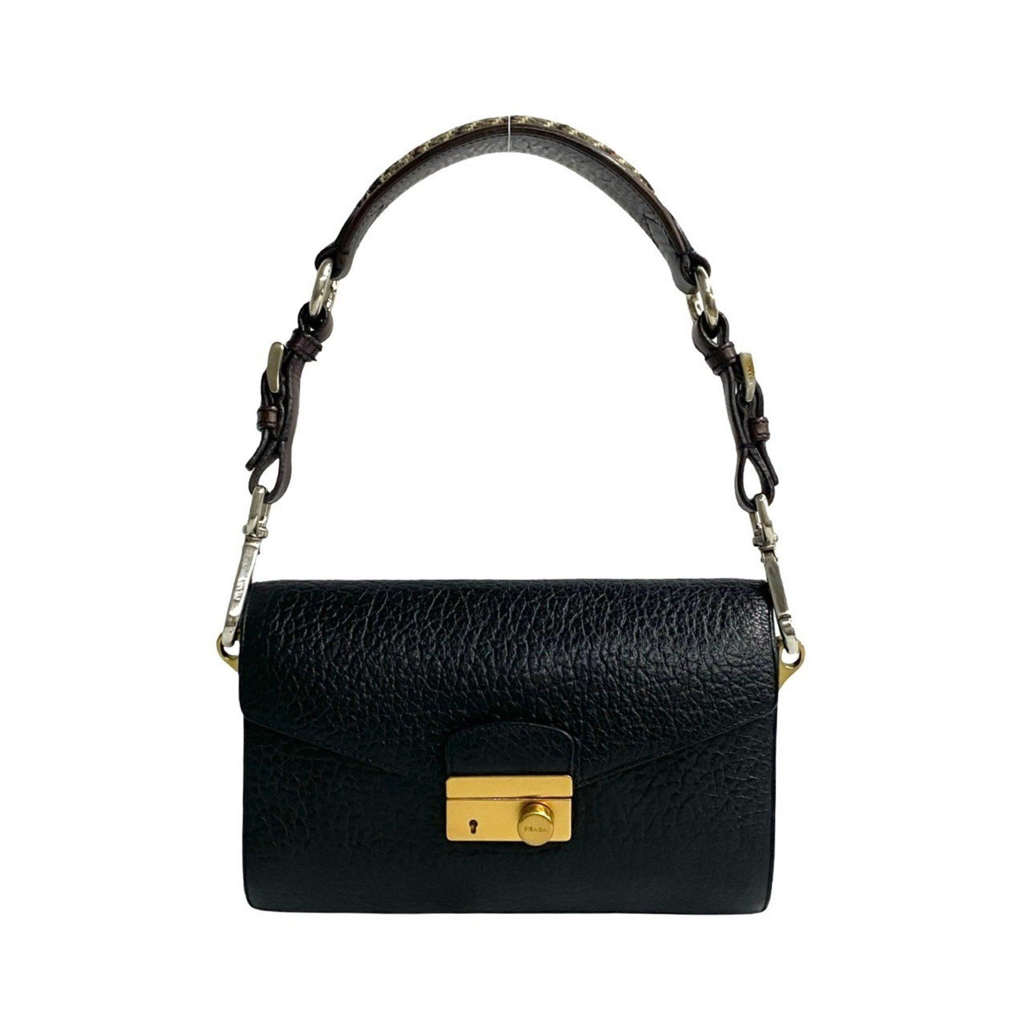 Prada Prada logo hardware leather zipper handbag mini Boston bag 