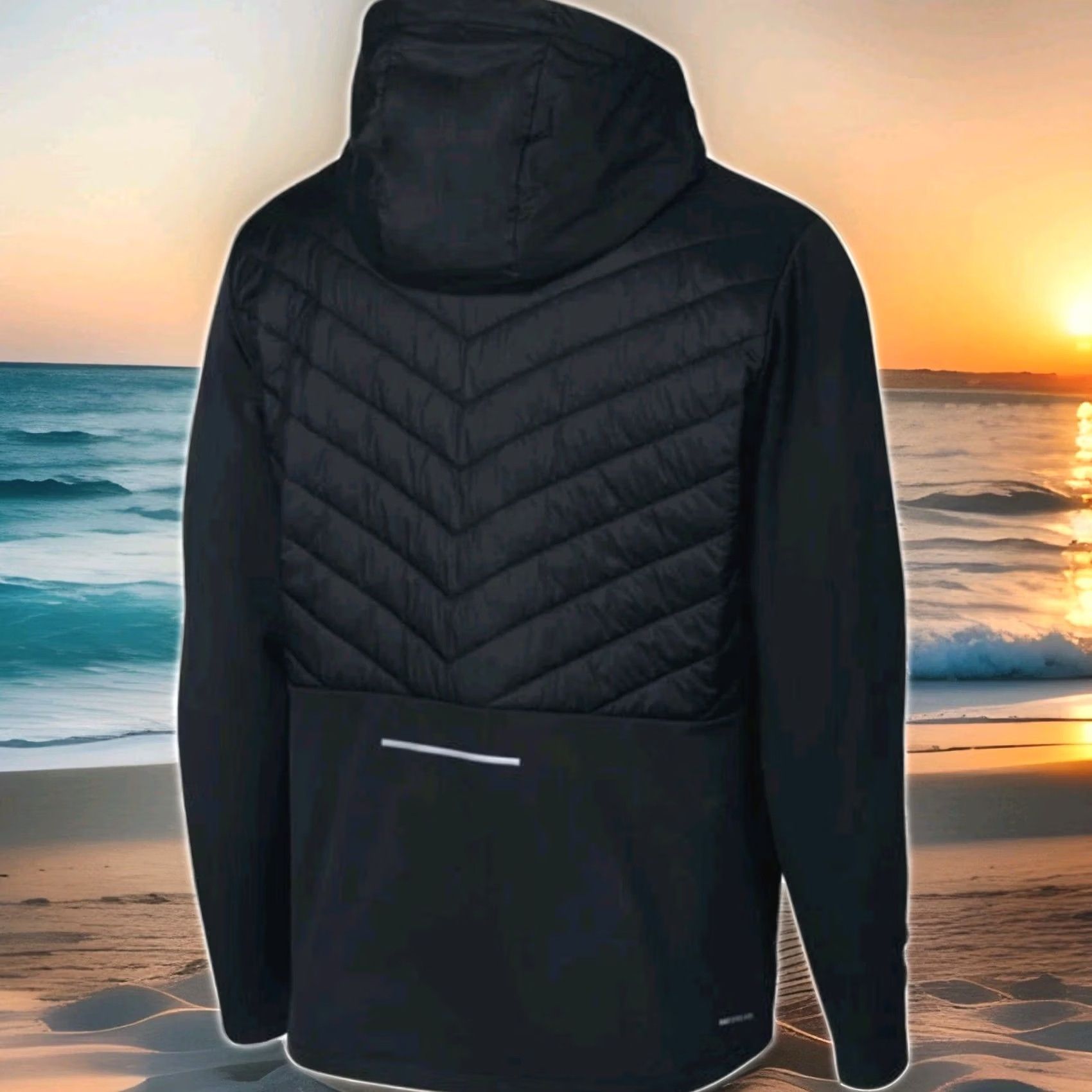 Nike Nike Aerolayer Running Jacket Mens Small Black Quilted Hooded Insulated Puffer Size US S / EU 44-46 / 1 - 2 Thumbnail