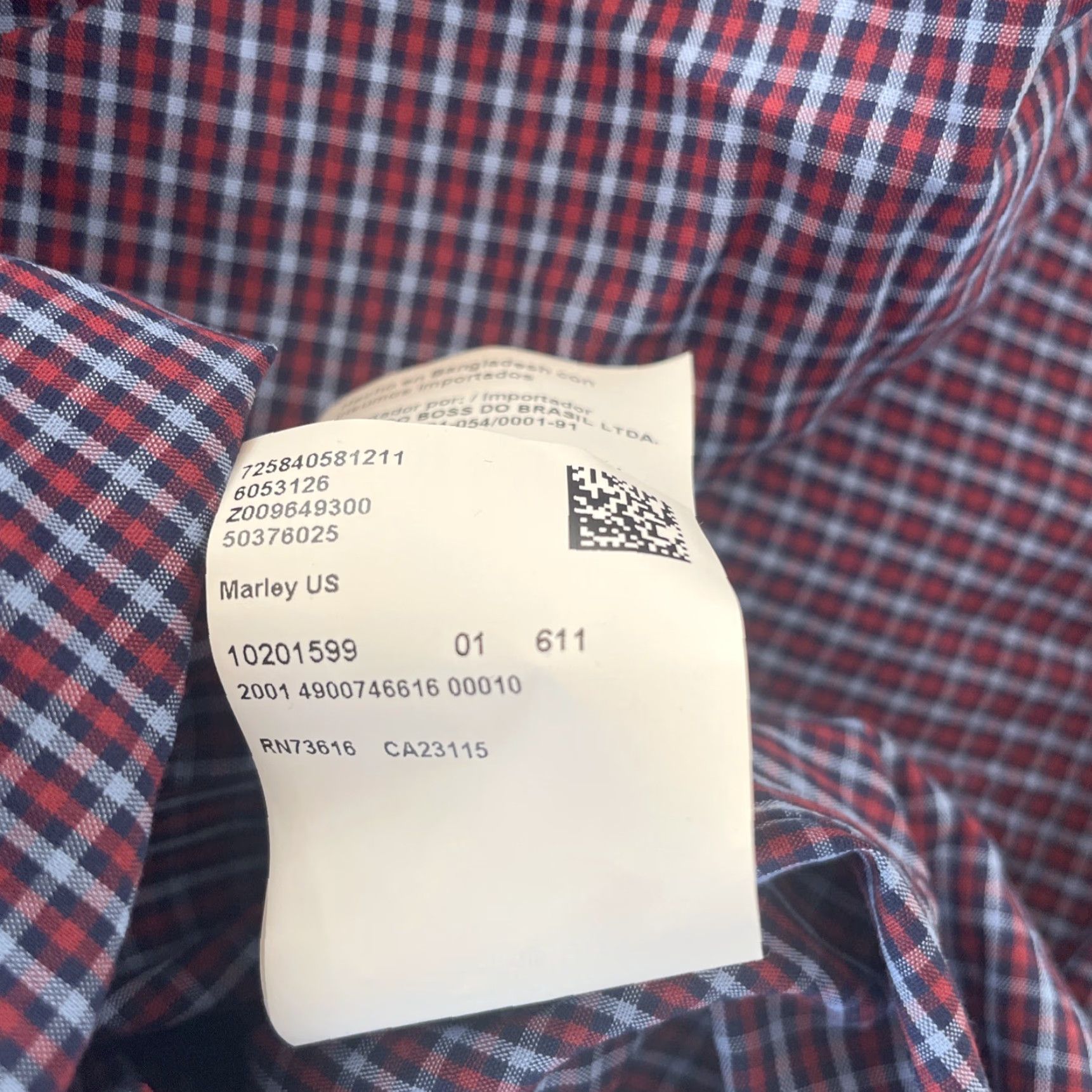 Hugo Boss HUGO BOSS Dress Shirt Mens 17.5 34/35 Plaid Long Sleeve Mulitcolor Sh s? Size 48R - 4 Thumbnail