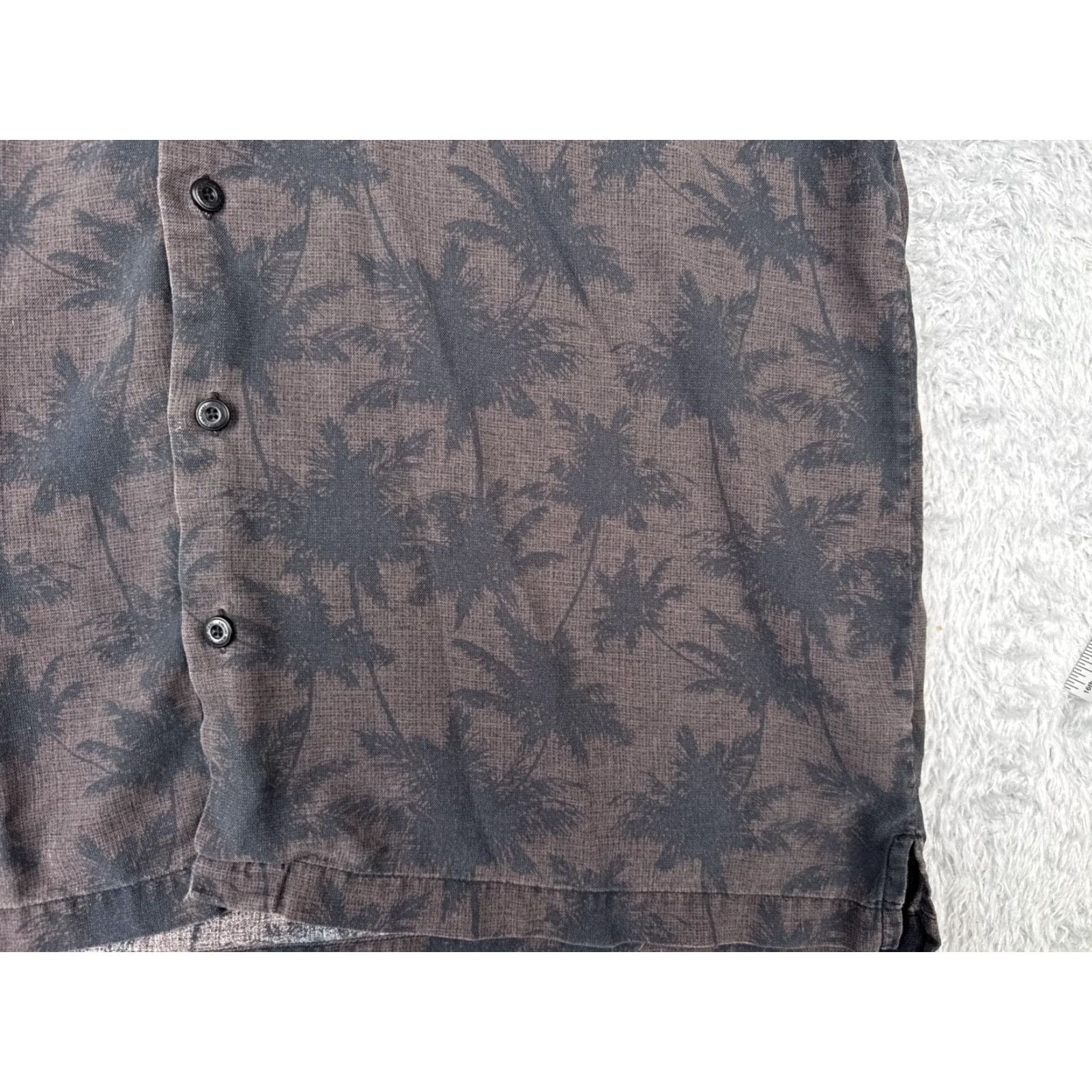 Nat Nast Nat Nast Shirt Mens Large Gray Palm Silk Blend Hawaiian Camp Short Sleeve Size US L / EU 52-54 / 3 - 5 Thumbnail