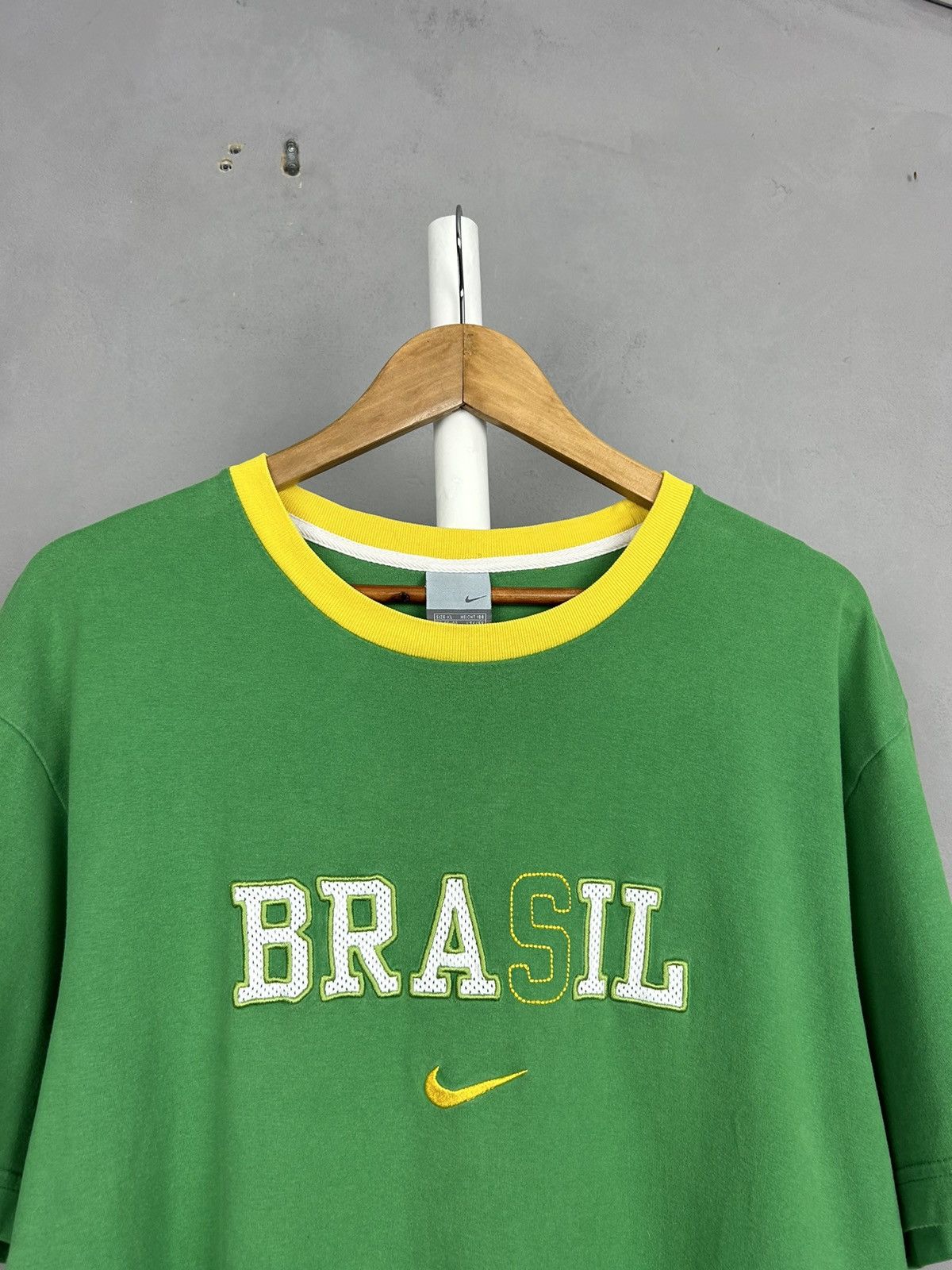 Nike Vintage Nike Brasil Football T-Shirt Green Size XL Size US XL / EU 56 / 4 - 3 Thumbnail