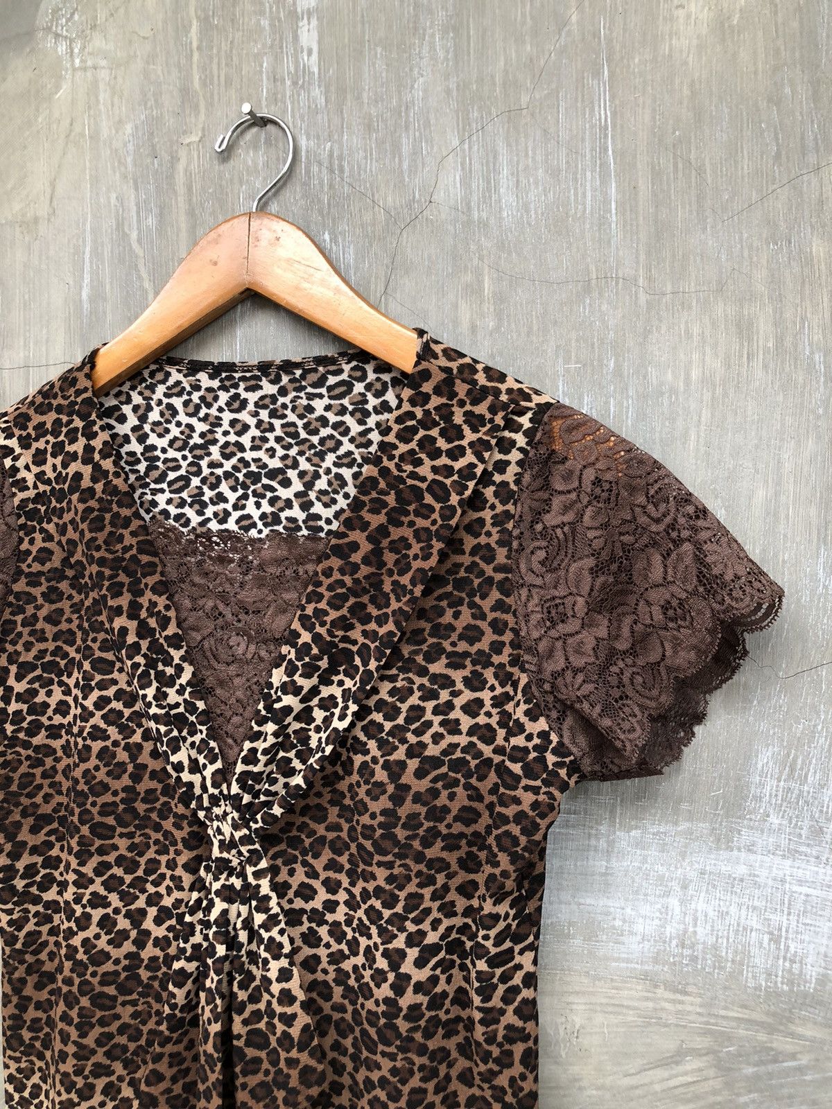 Japanese Brand Y2K Leopard Pattern Blouse Tops Women Size M / US 6-8 / IT 42-44 - 2 Thumbnail