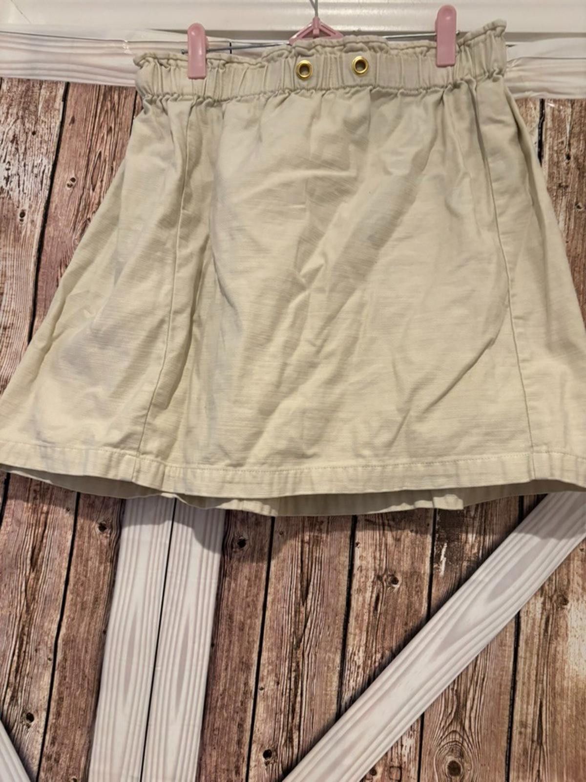 J.Crew Womens ivory J Crew mini skirt sz L MISSING DRAWSTRING #337 Size 36" / US 14 / IT 50 - 1 Thumbnail