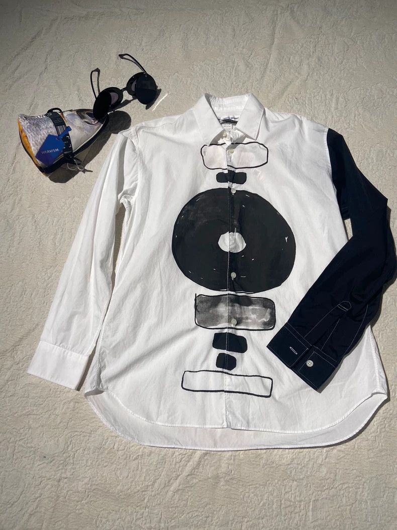 Comme des Garcons Comme Des Garcons Geometric pattern patchwork sleeve shirt Size US S / EU 44-46 / 1 - 5 Thumbnail