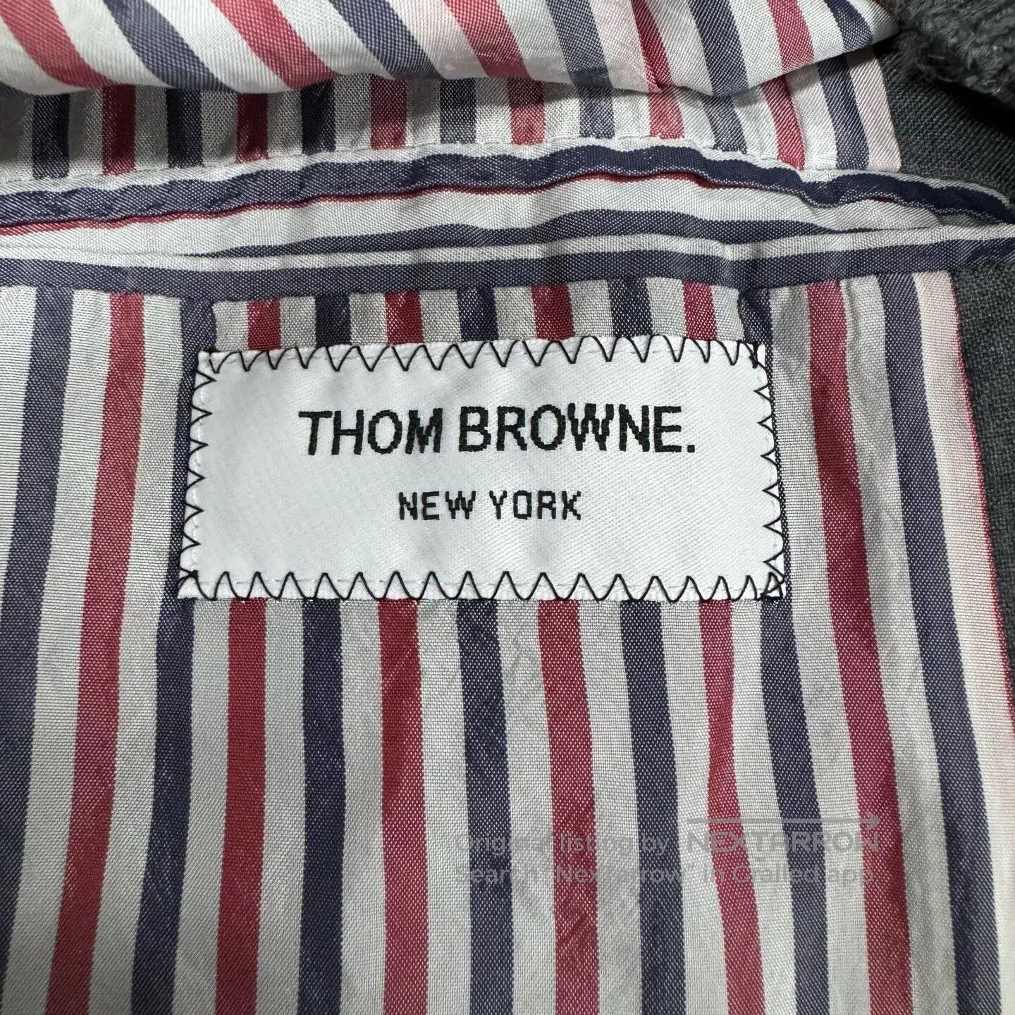 Thom Browne Thom Browne Gray four-stripe baseball jacket| Size US L / EU 52-54 / 3 - 5 Thumbnail