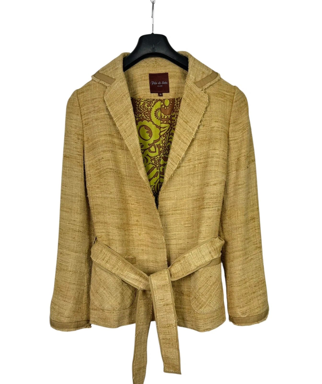 Other Filo Di Seta Dupion Silk Belted Jacket size 38 Made In Japan Size XS / US 0-2 / IT 36-38 - 10 Thumbnail