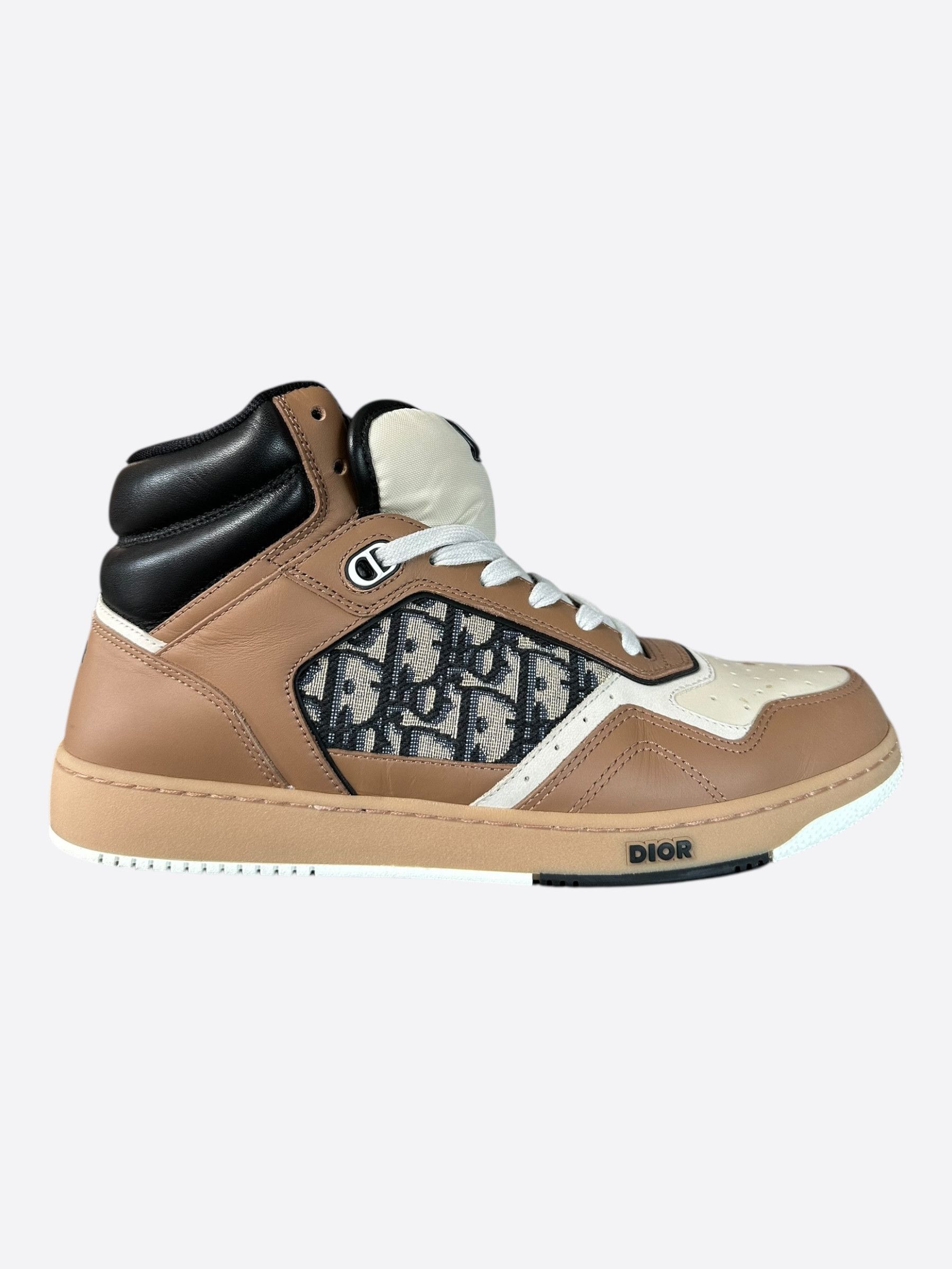 Dior Dior Brown & White Oblique B27 High Top Sneakers Size US 10 / EU 43 - 1 Thumbnail