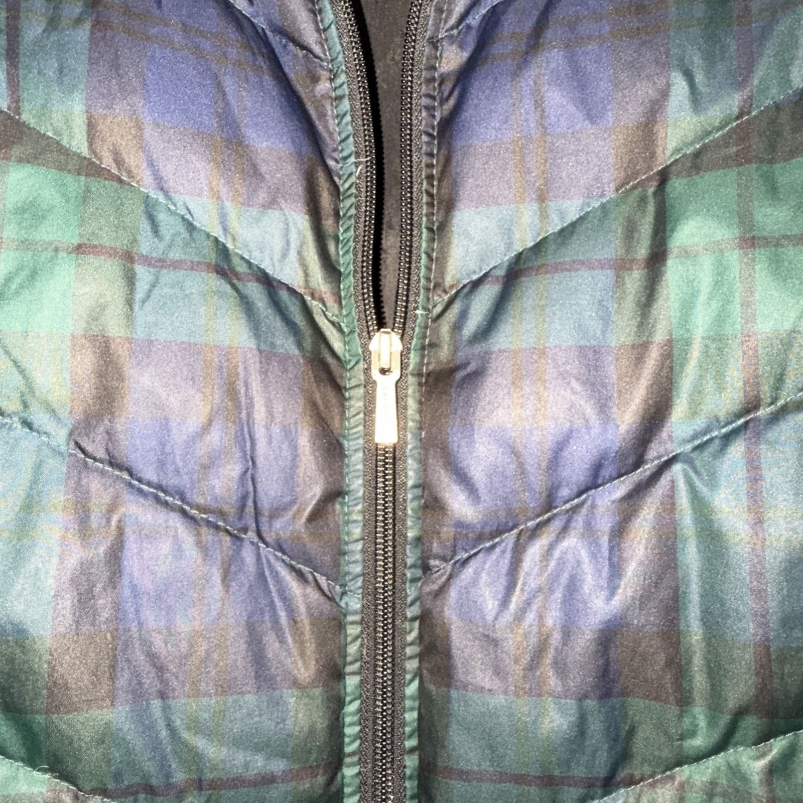 Lands' End Lands End Men’s Full Zip Down Puffer Vest Plaid 2XL EUC 20W Size XXL / US 16-18 / IT 52-54 - 3 Thumbnail