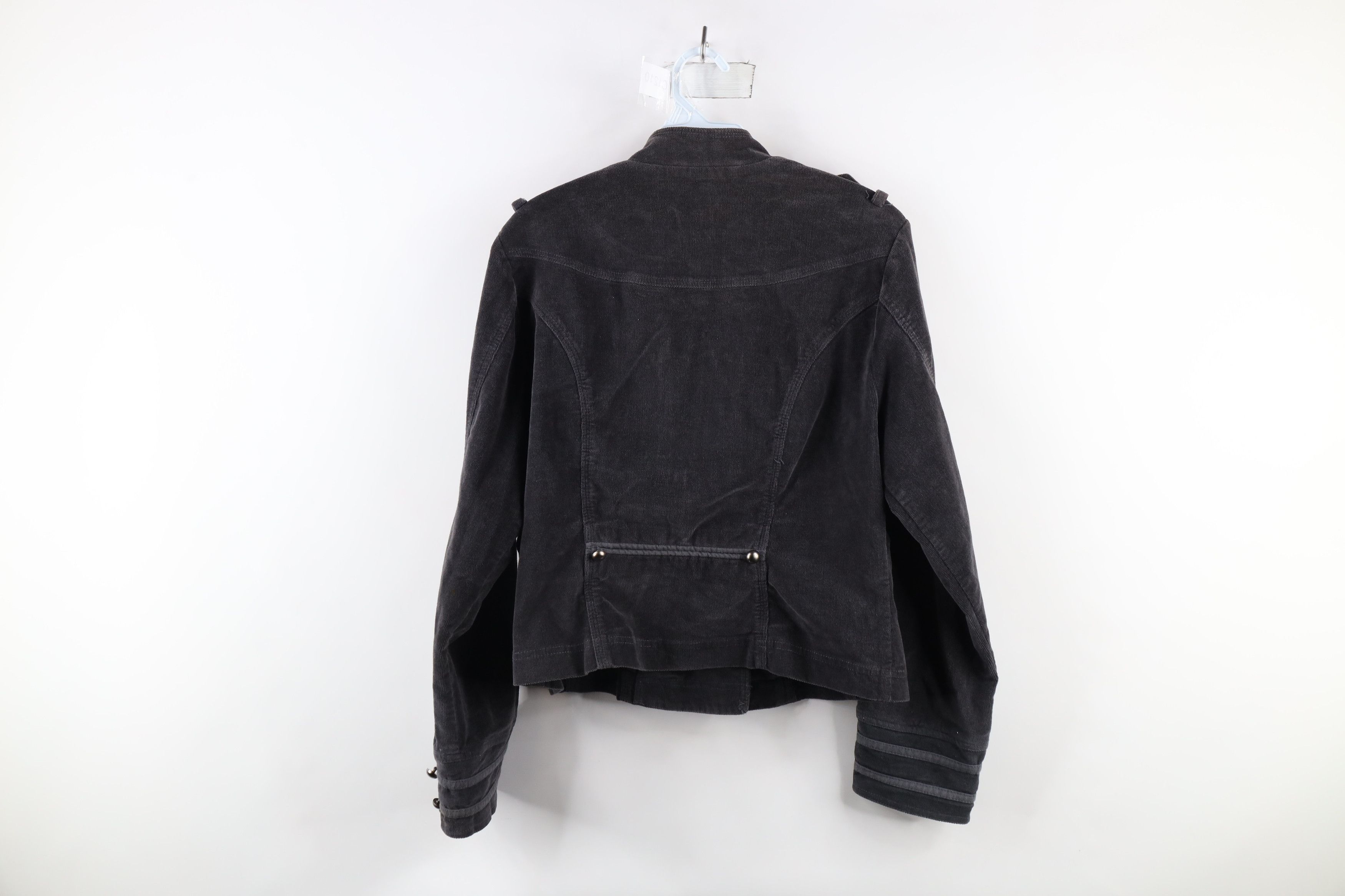 Vintage Vintage 90s Streetwear Corduroy Velour Military Jacket Gray Size US S / EU 44-46 / 1 - 11 Thumbnail