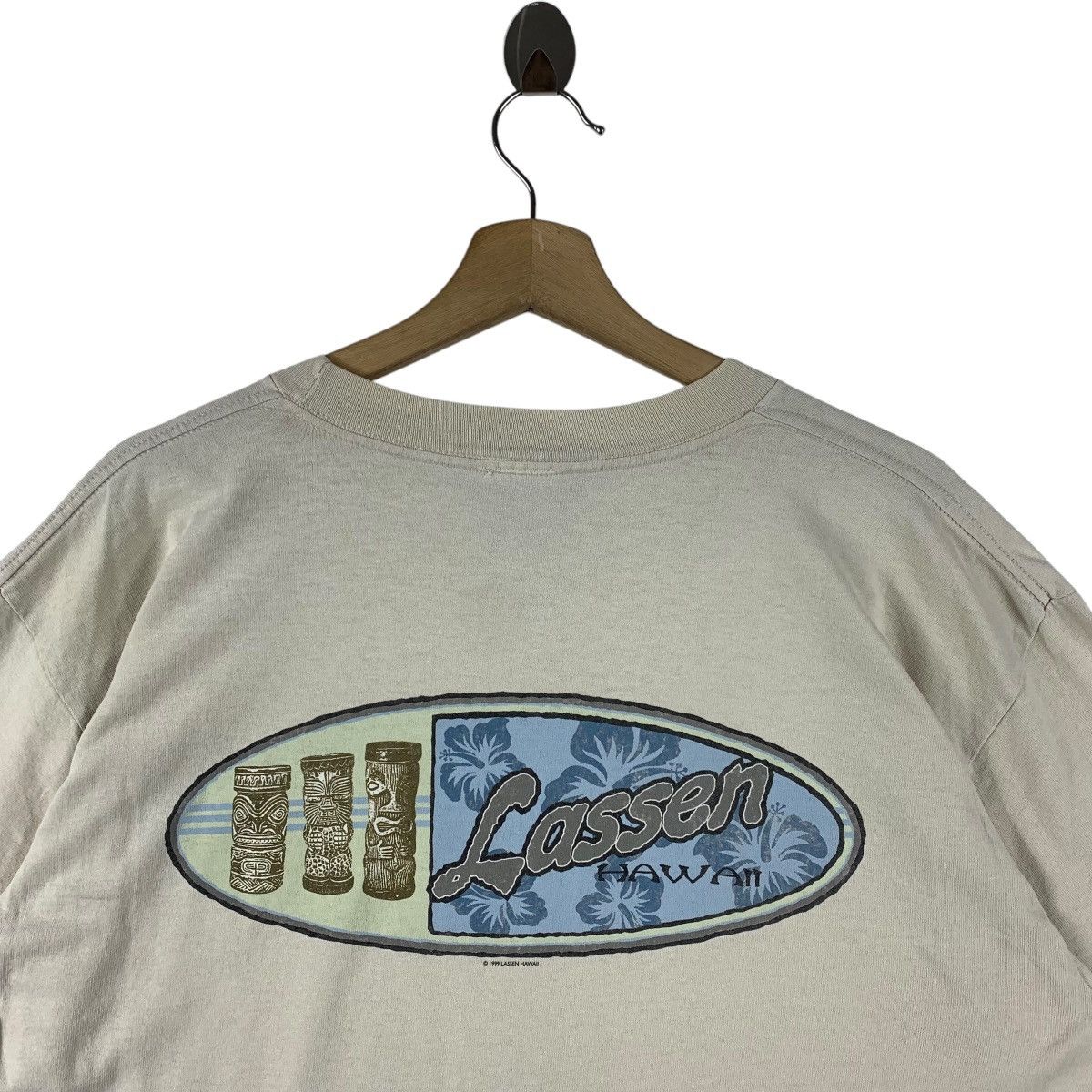 Vintage Vintage 90s LASSEN Surfing big logo tee Size US L / EU 52-54 / 3 - 9 Thumbnail