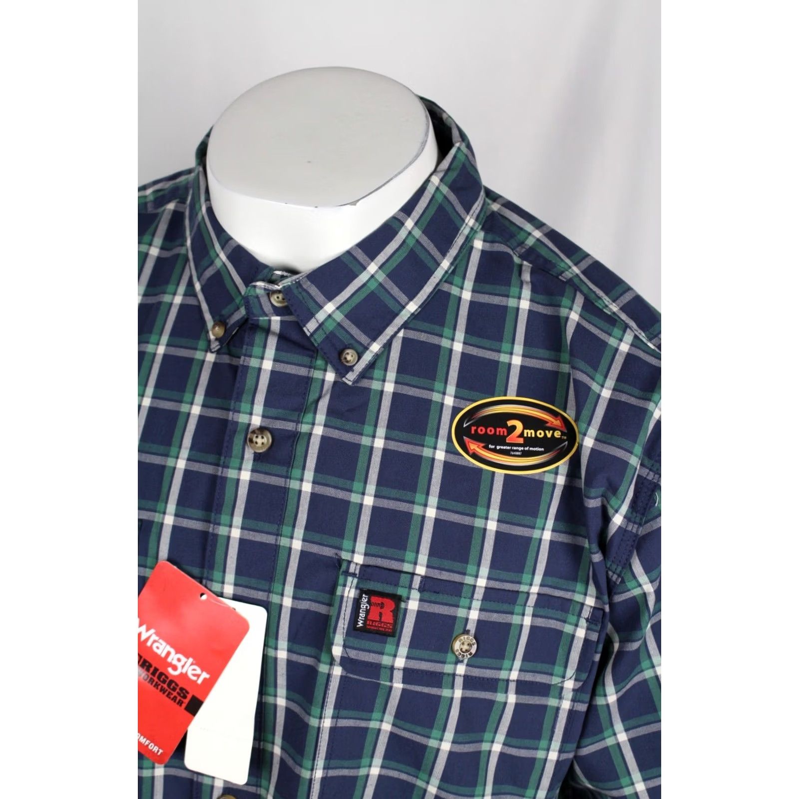 Wrangler Wrangler Riggs Workwear Plaid Short Sleeve Button-Up Work Shirt Blue 112325151 M Size US M / EU 48-50 / 2 - 3 Thumbnail