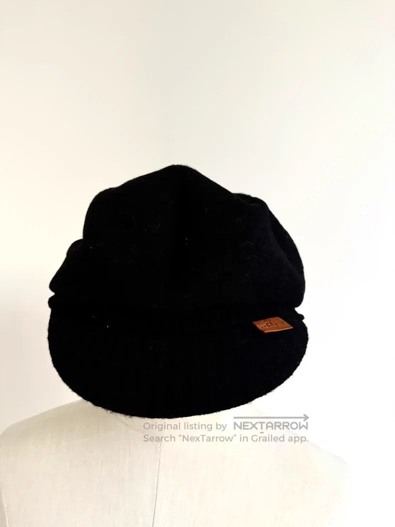 Vivienne Westwood Vivienne Westwood Black Wool Leather Label Saturn Beret Ne Size ONE SIZE - 3 Thumbnail
